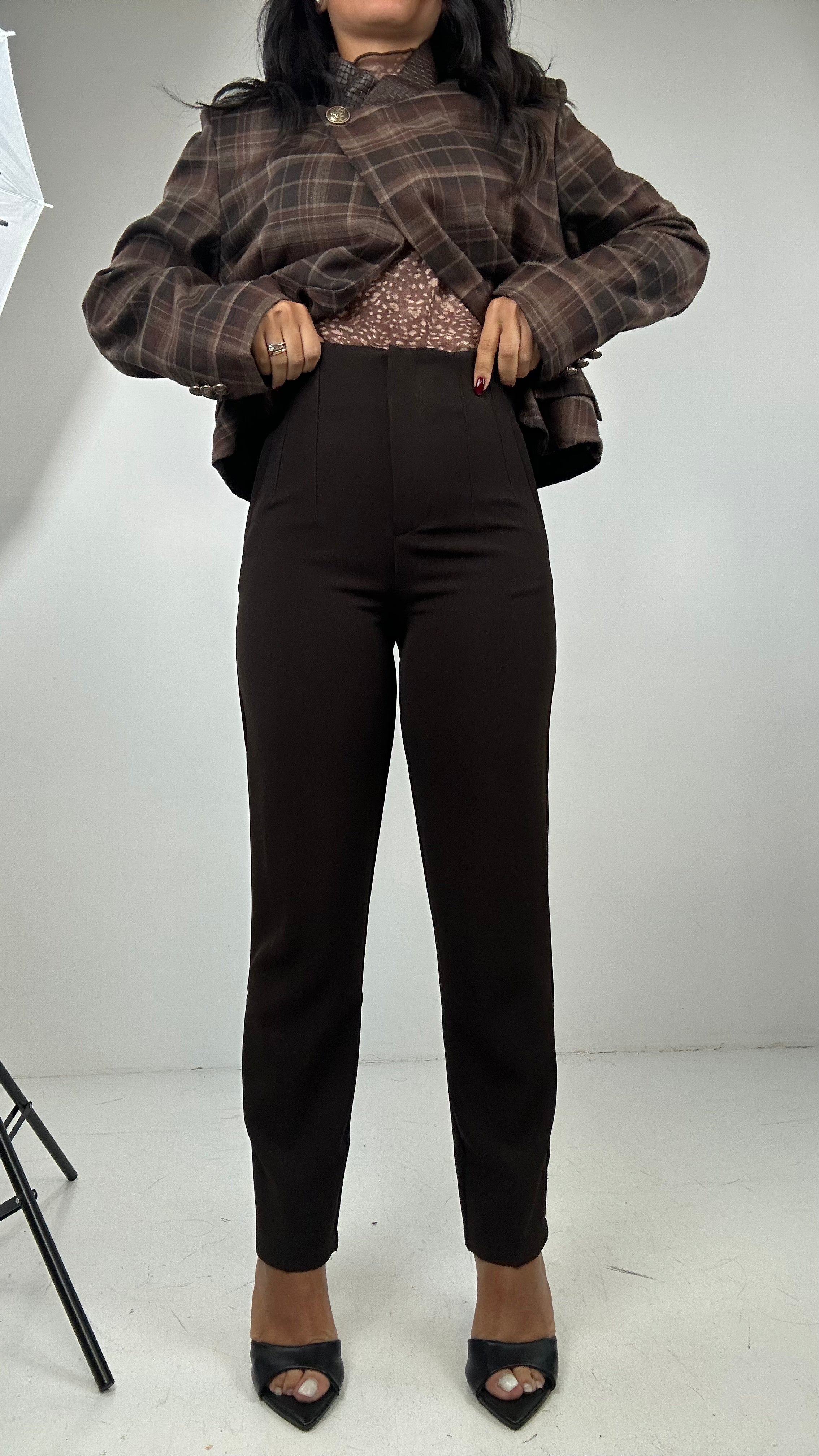 Pantalone SIGARETTA ZAR - MARRONE