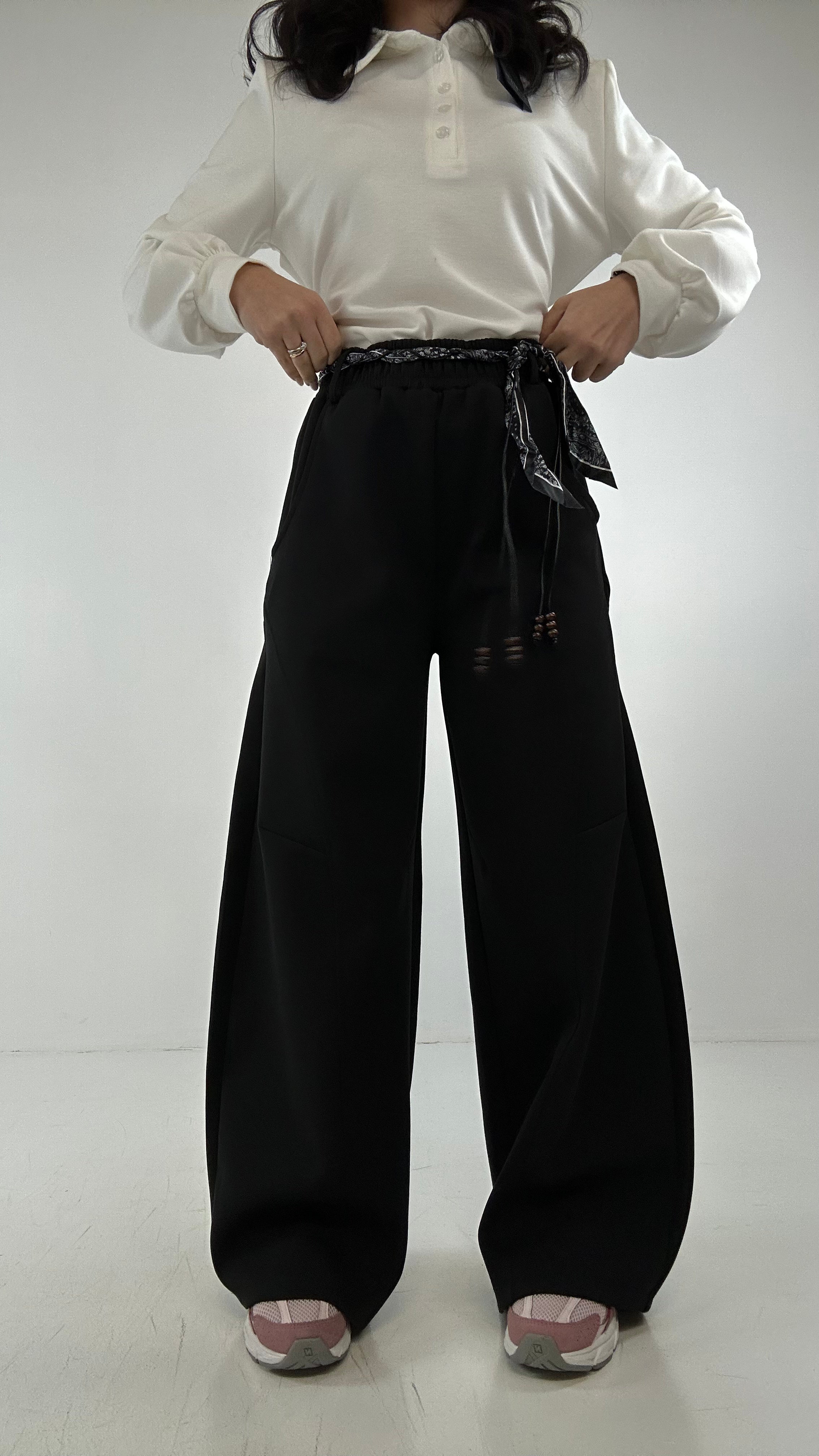 Pantalone BALLON CINTURINO - NERO