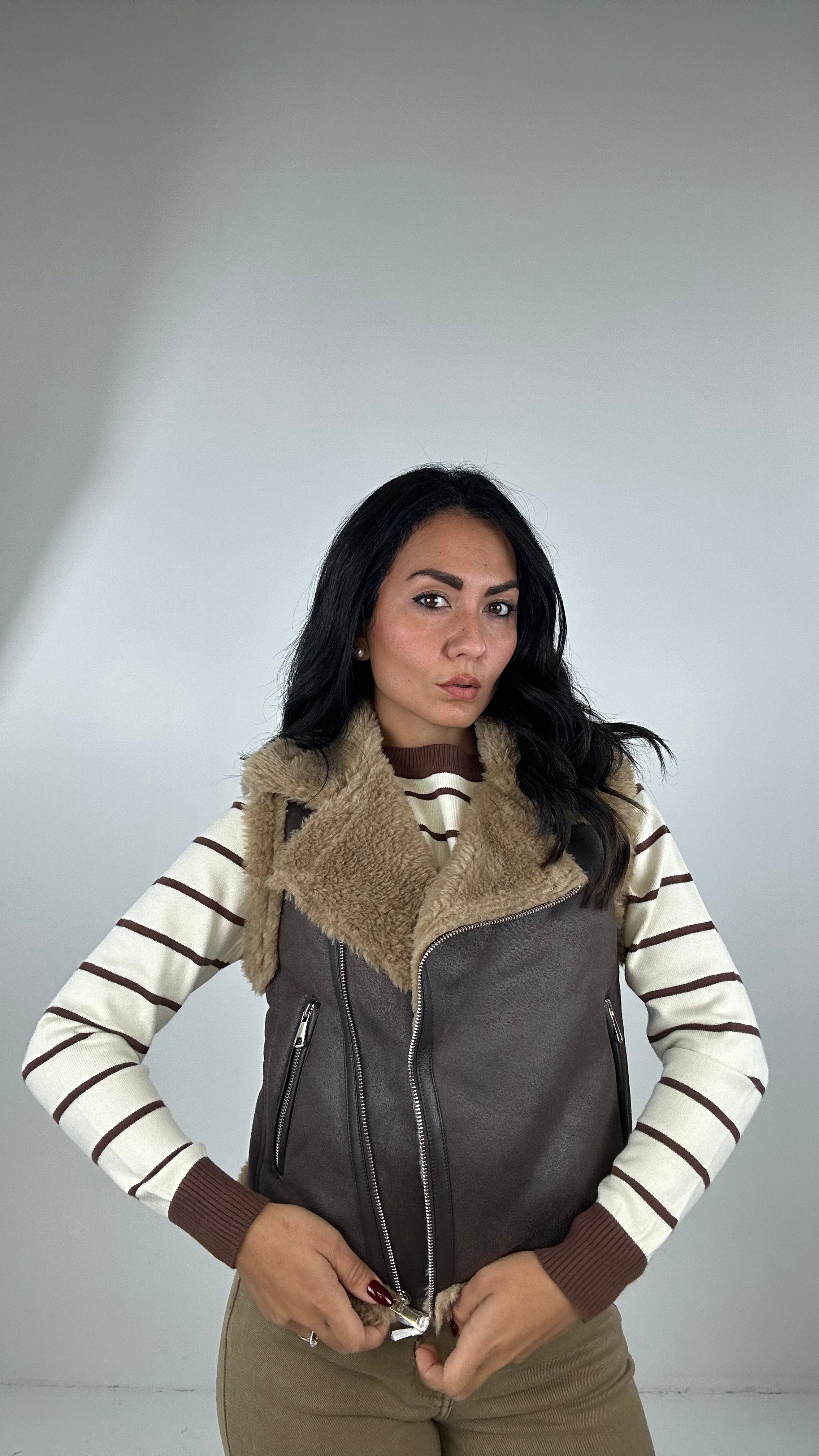 Gilet ECOMONTONE - MARRONE