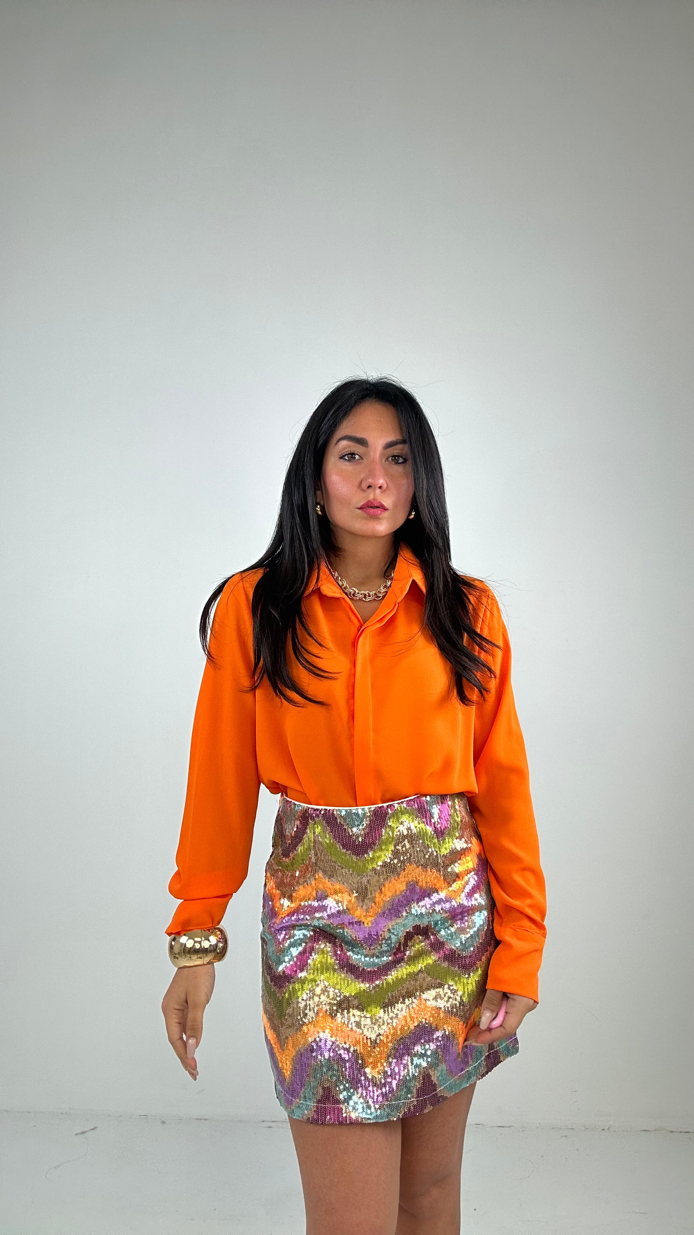 Gonna ONDE PAILLETTES - ARANCIO