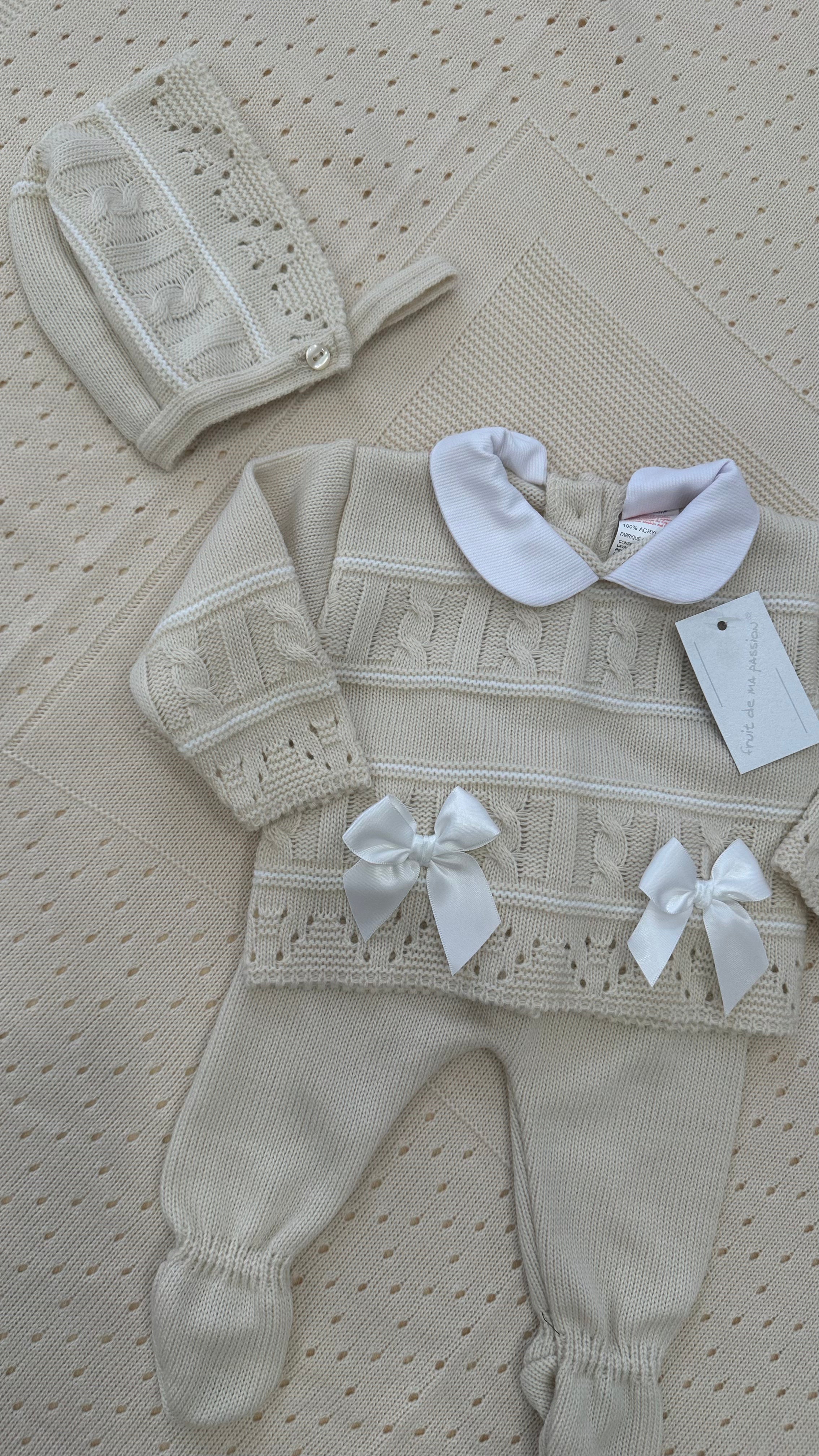 Completo 2 FIOCCHI CON CUFFIETTA - BEIGE