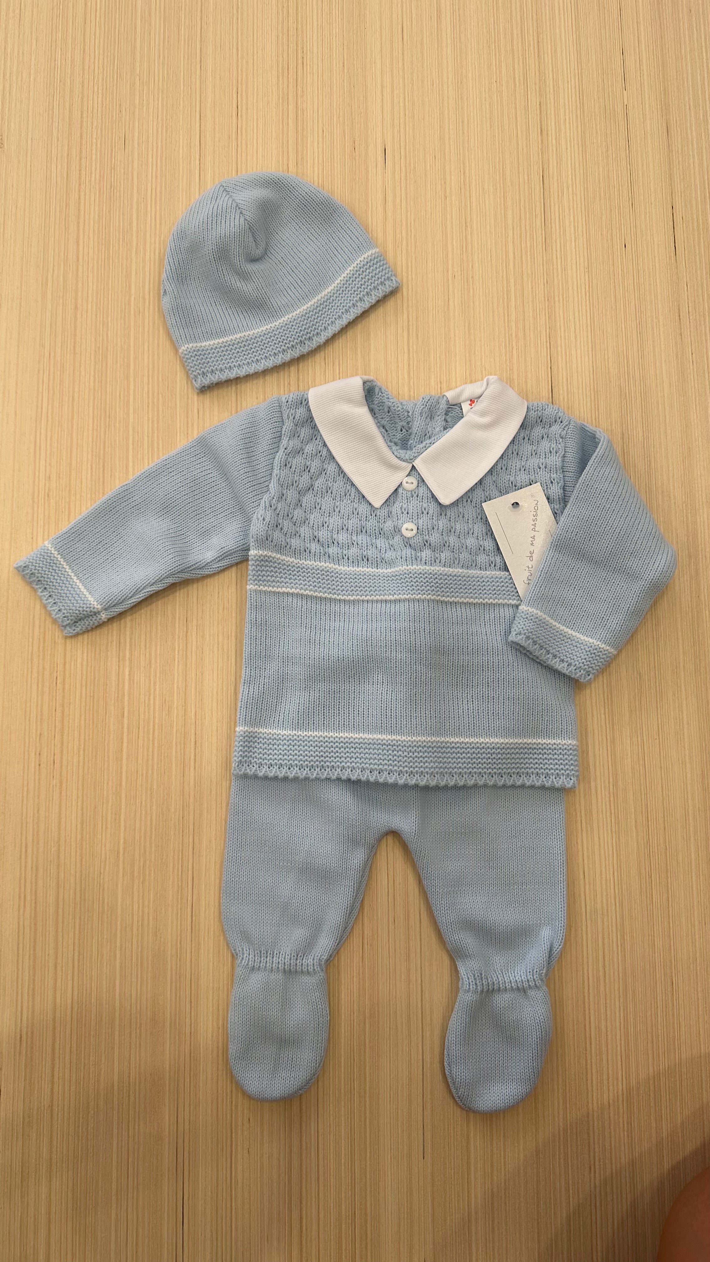 Completo BOTTONCINO CON CAPPELLO - CELESTE