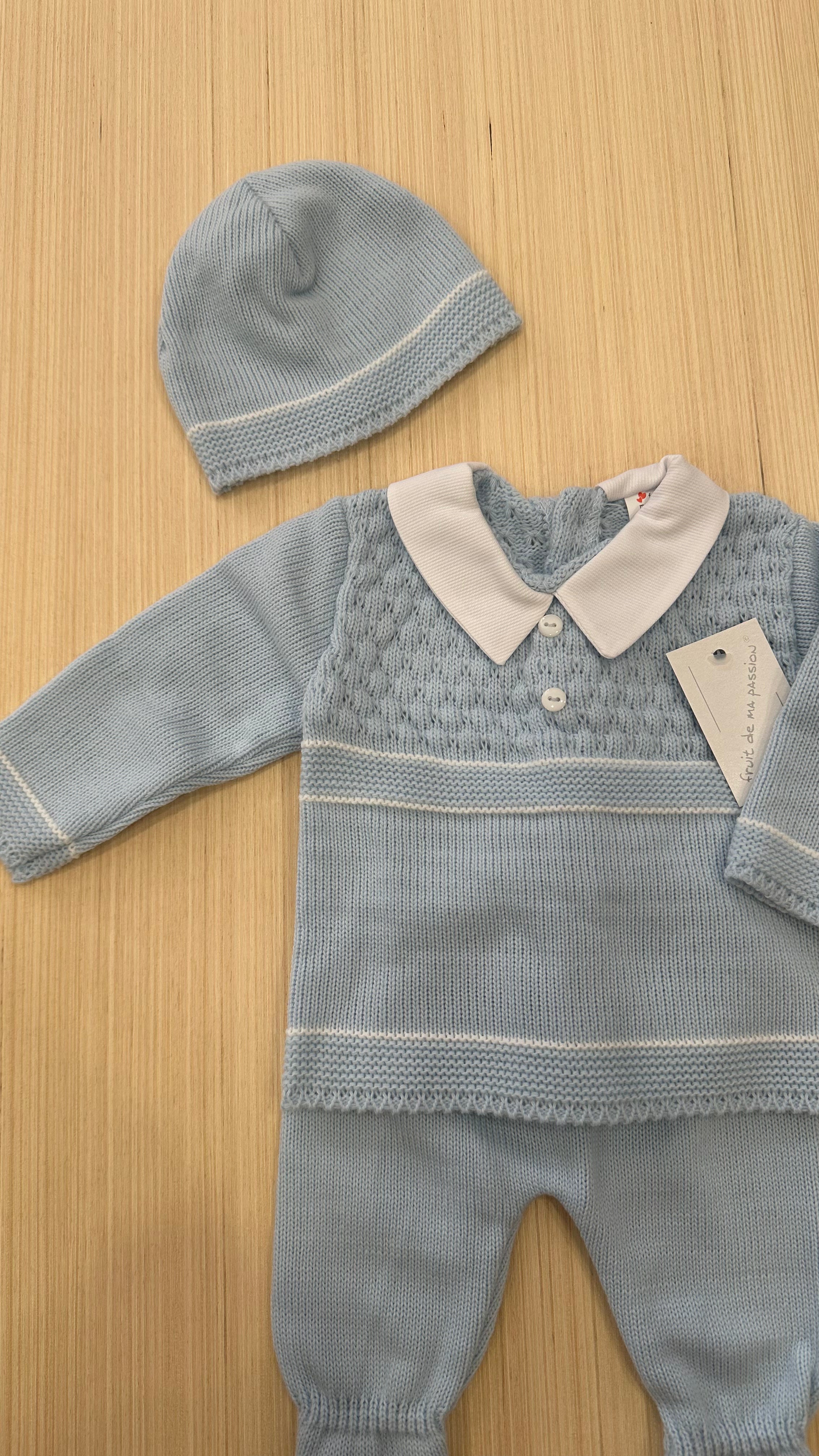 Completo BOTTONCINO CON CAPPELLO - CELESTE