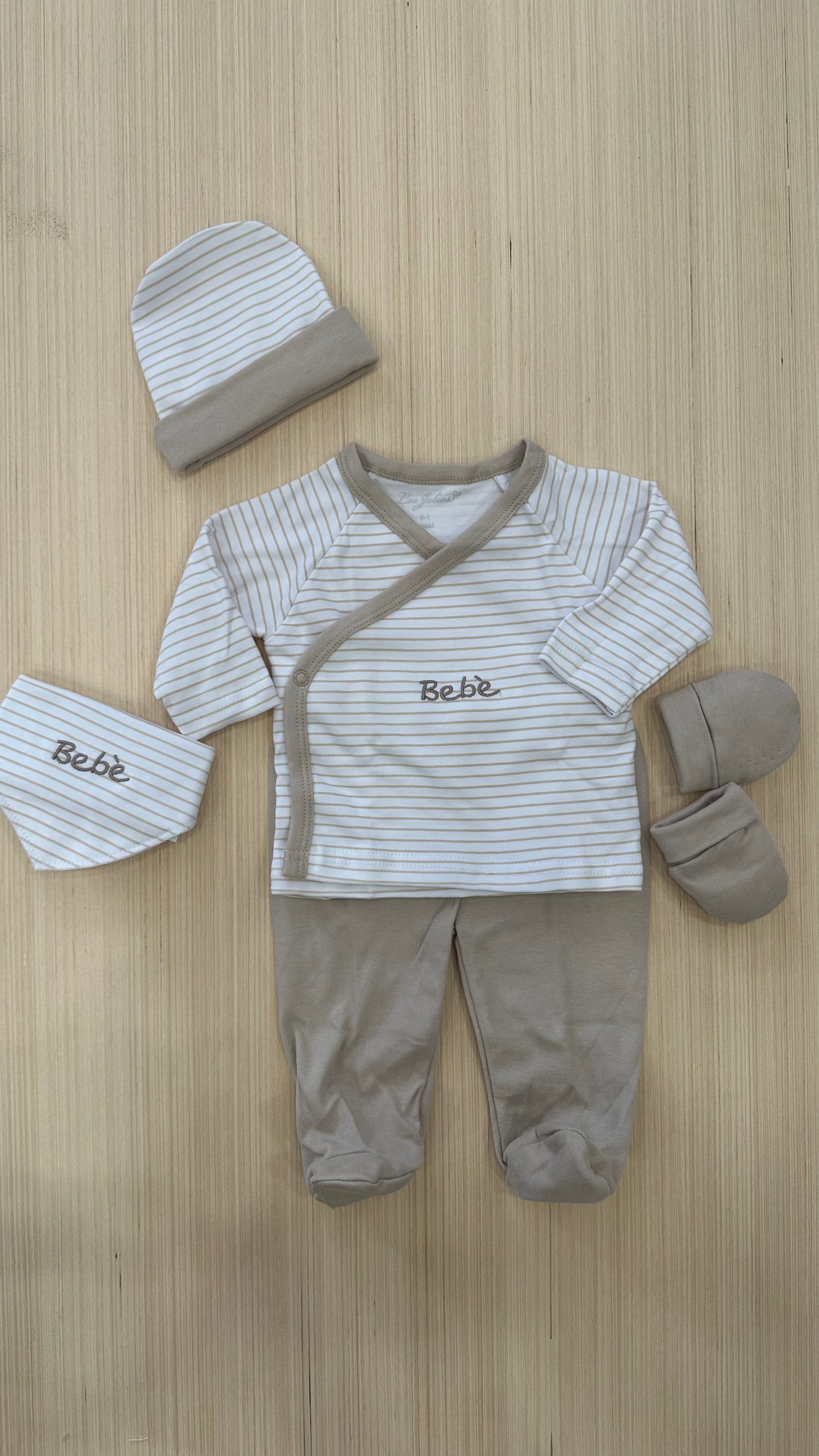 Set NASCITA BEBE' 4pz - BEIGE