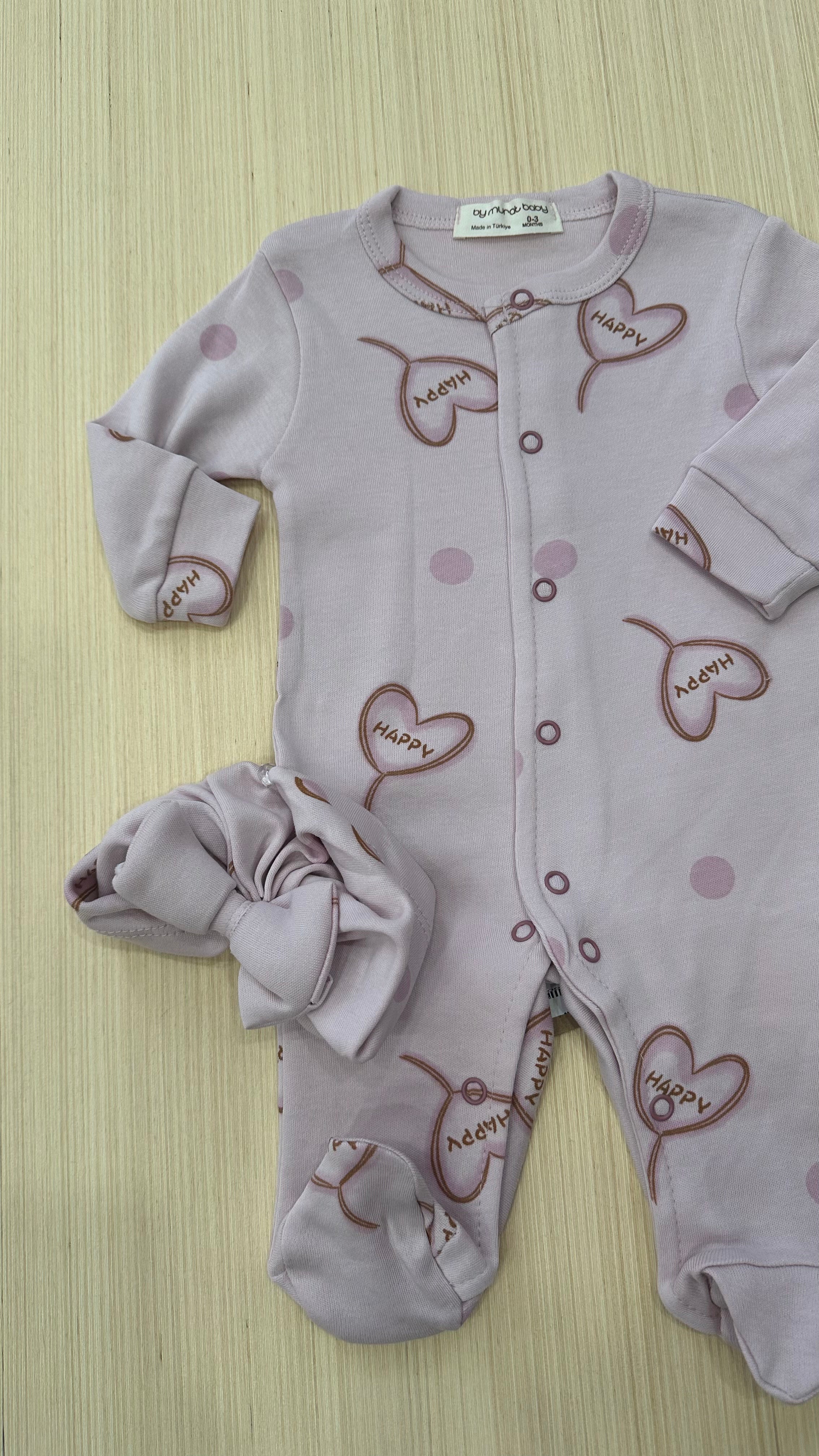 Tutina IN COTONE CON TURBANTE 0-3 - LILLA