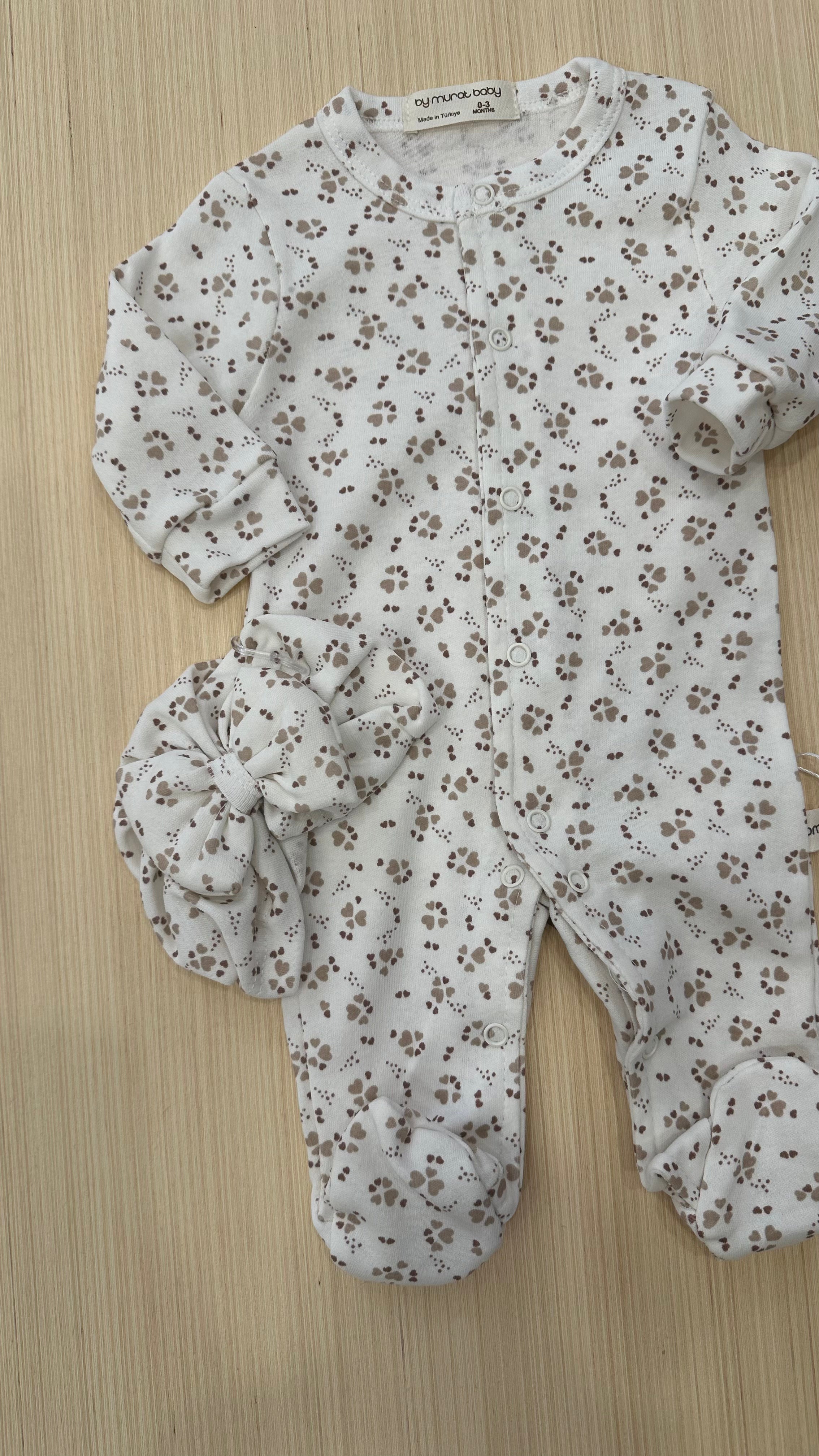 Tutina IN COTONE CON TURBANTE 0-3 - BIANCO