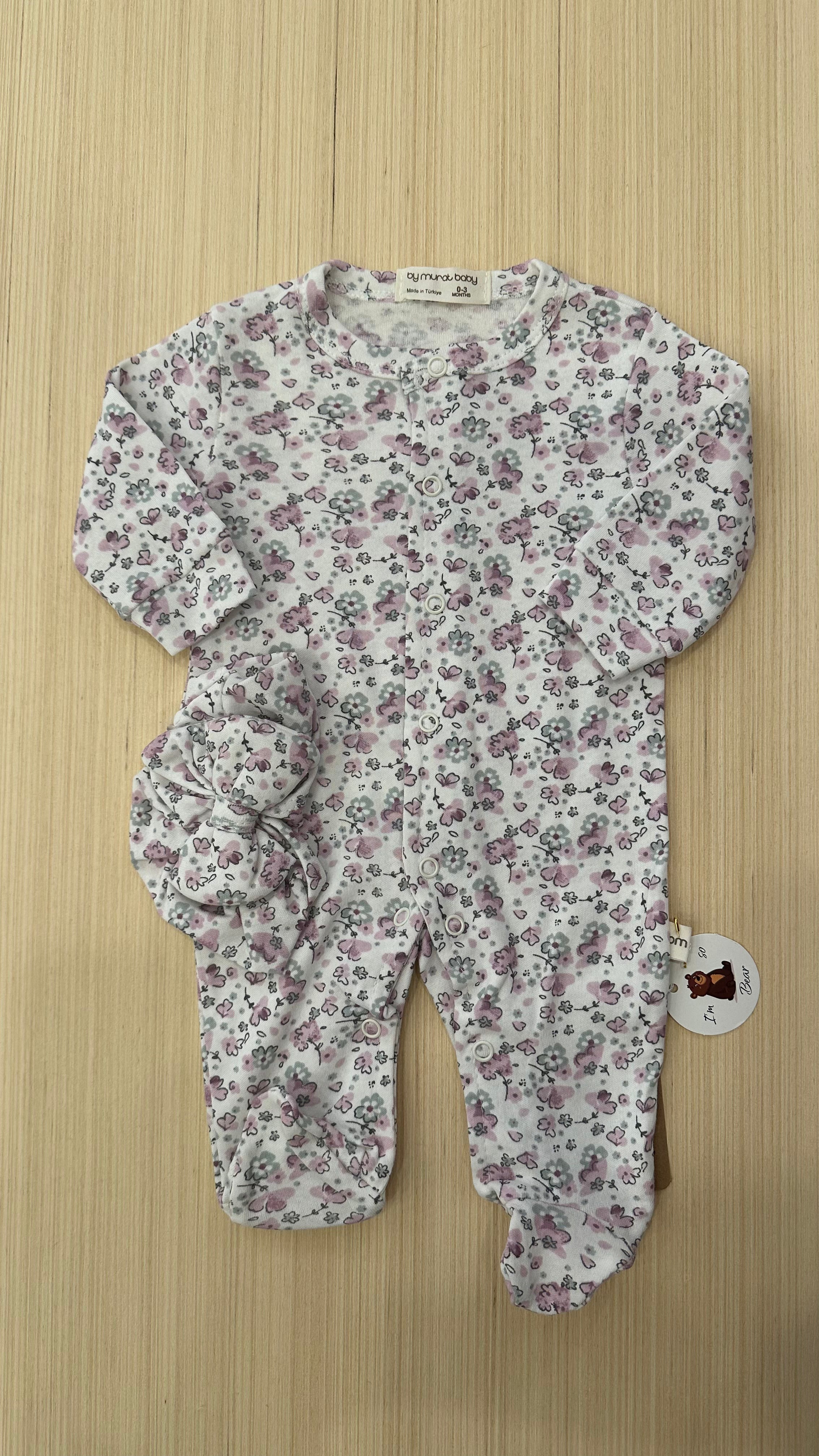 Tutina IN COTONE CON TURBANTE 0-3 - ROSA