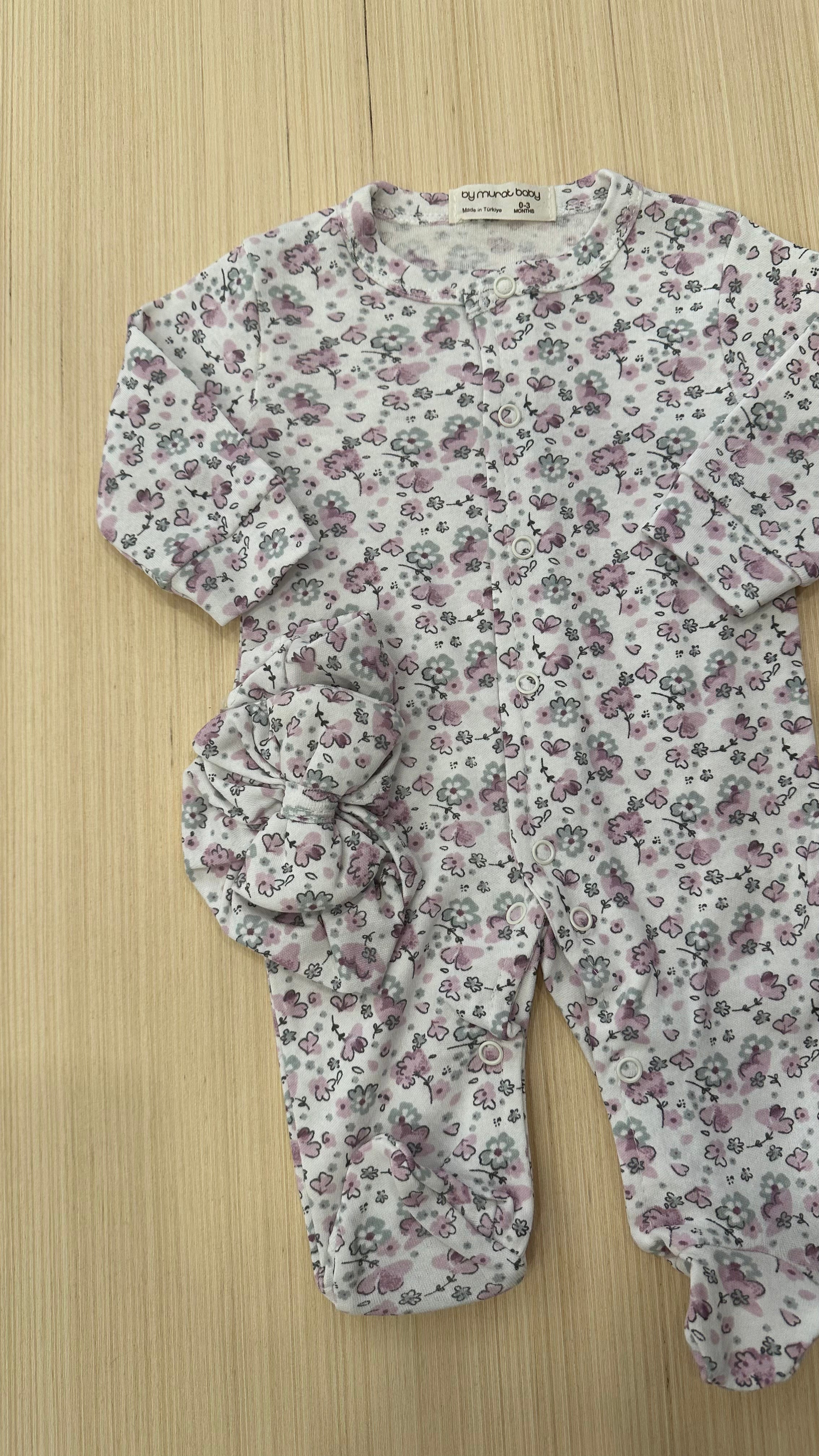 Tutina IN COTONE CON TURBANTE 0-3 - ROSA