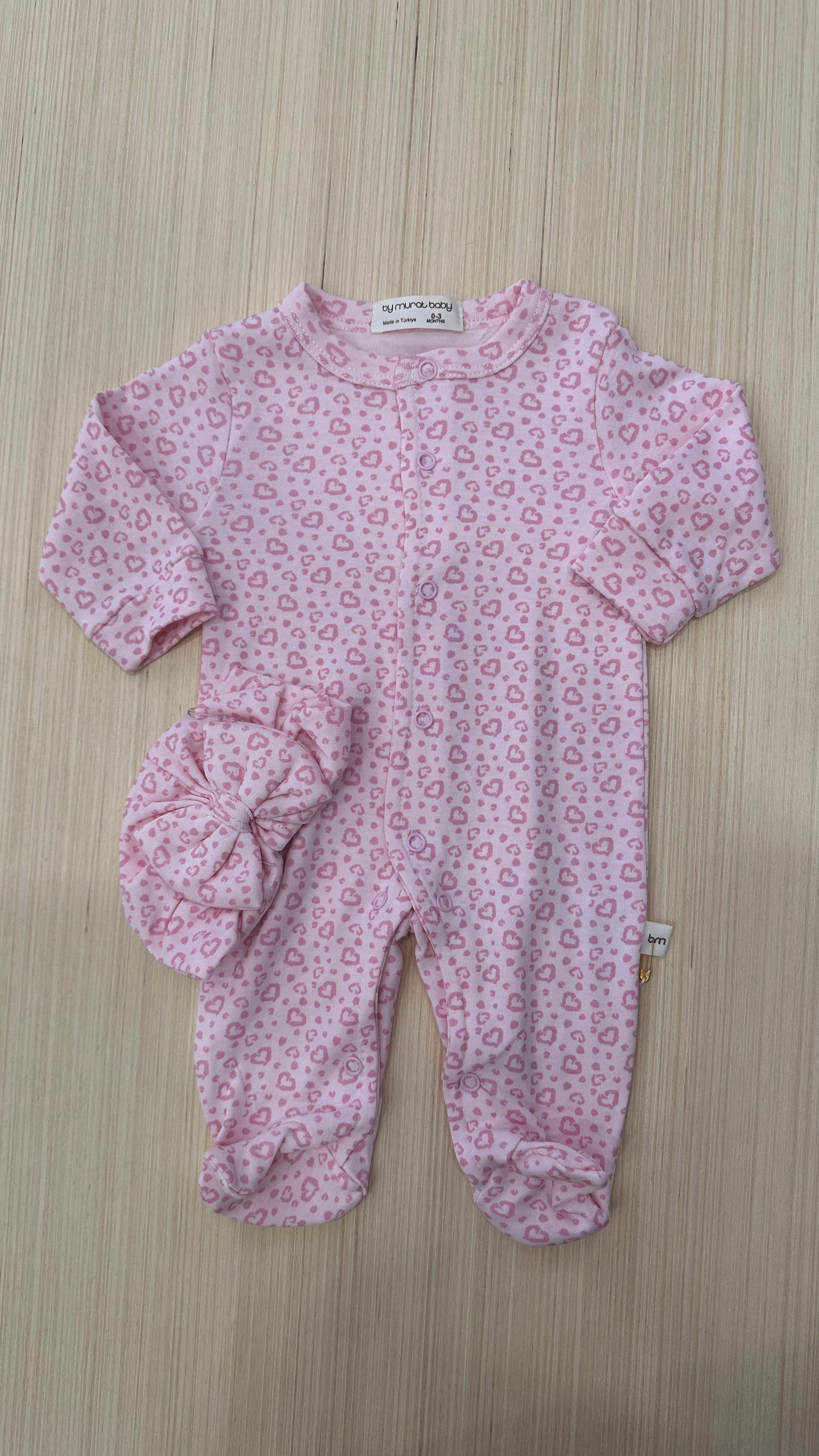 Tutina IN COTONE CON TURBANTE 0-3 - ROSA CIPRIA