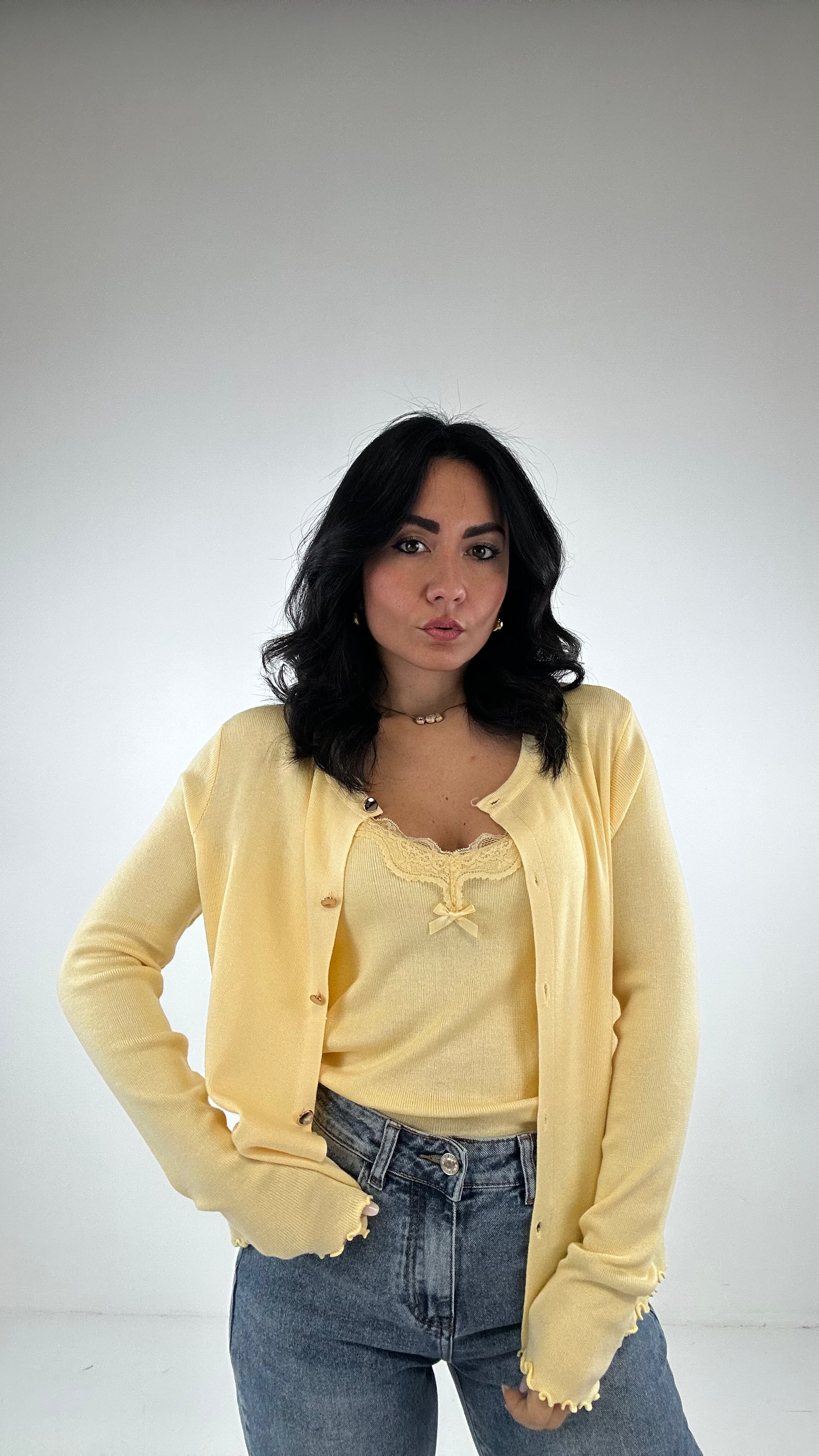 Twin-set CON PIZZO - GIALLO