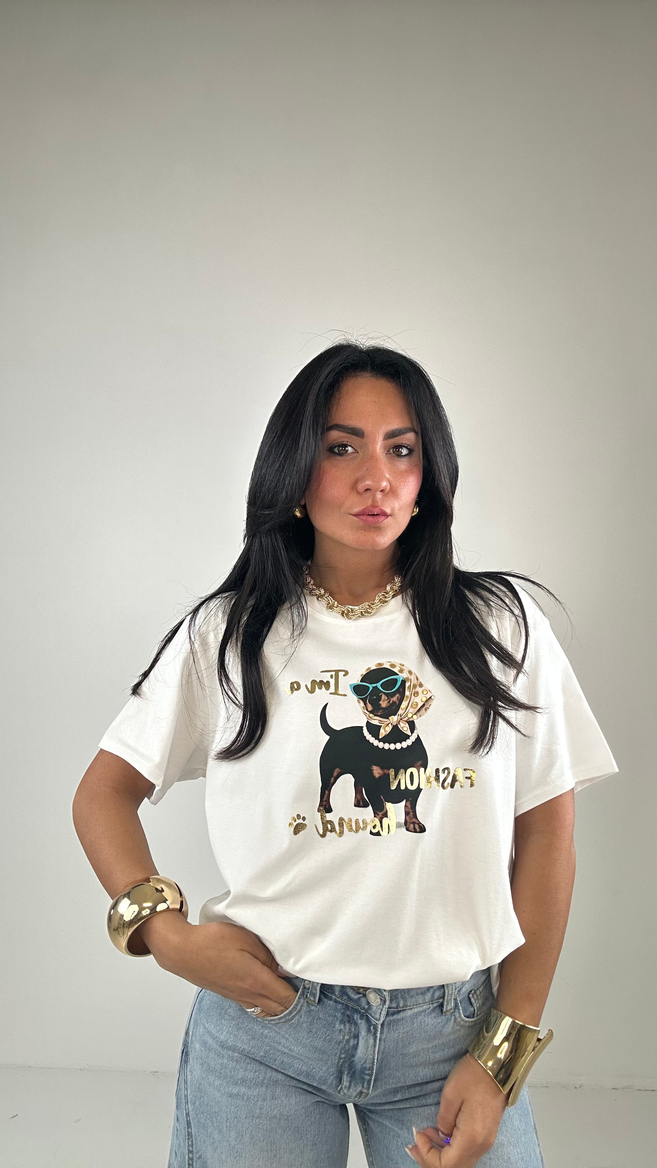 T-shirt BASSOTTO FASHION - BIANCO