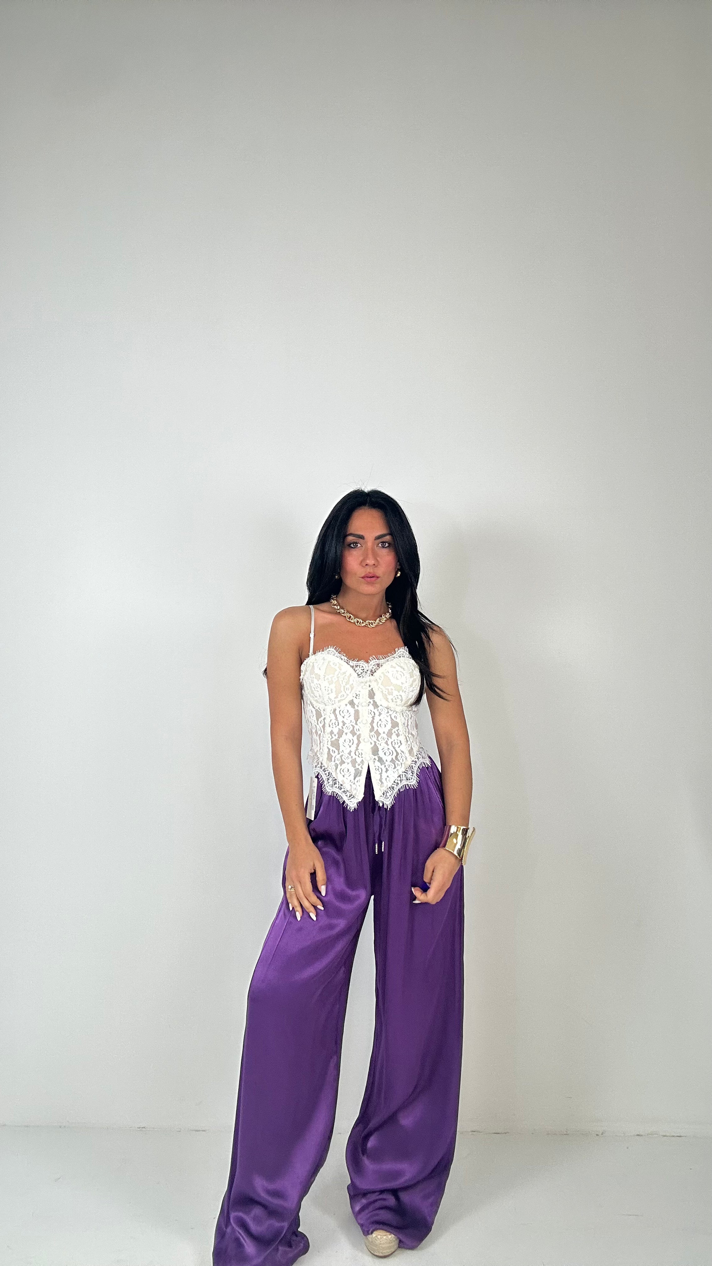 Pantalone SATIN - VIOLA