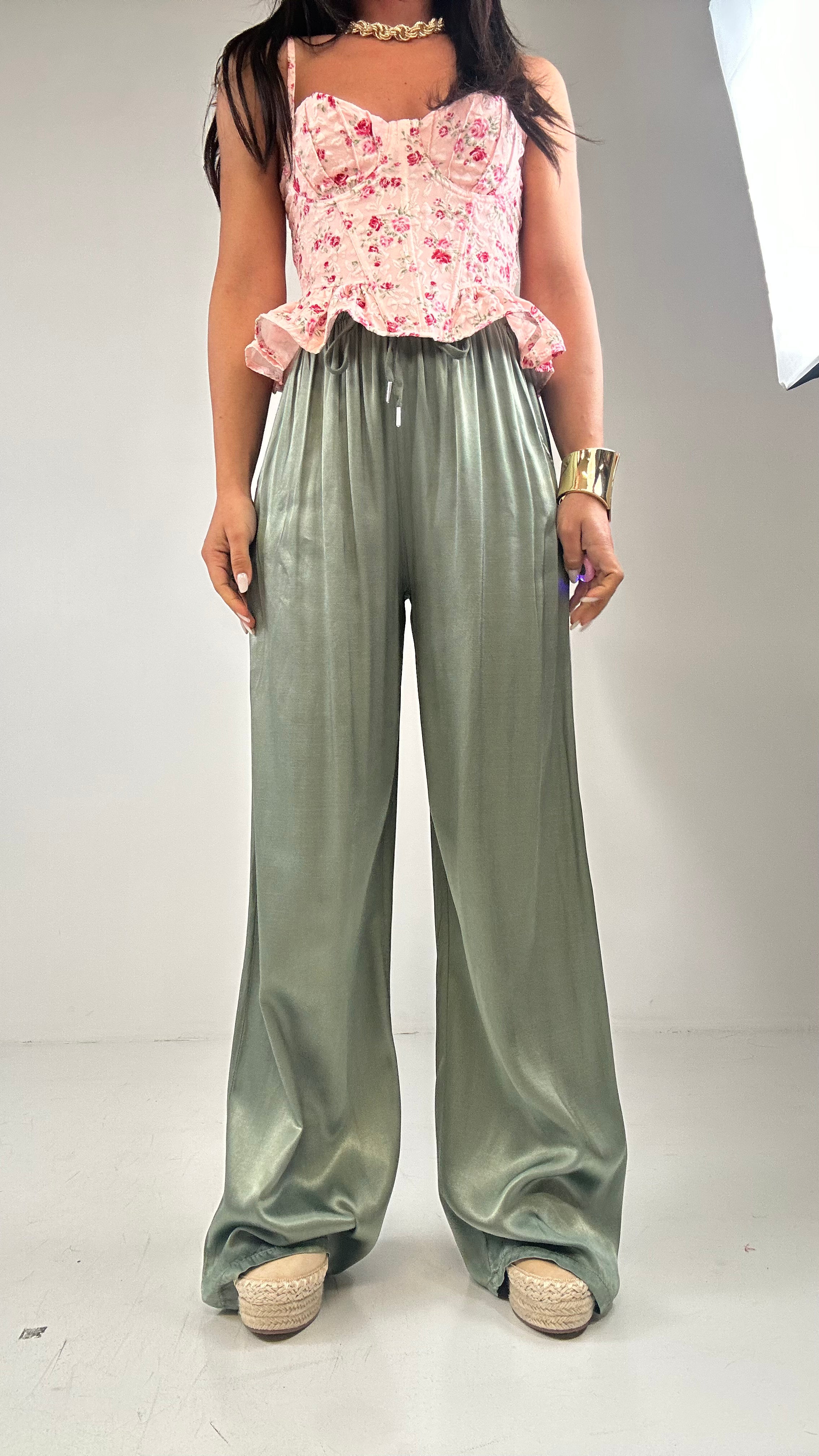 Pantalone SATIN - VERDE MILITARE