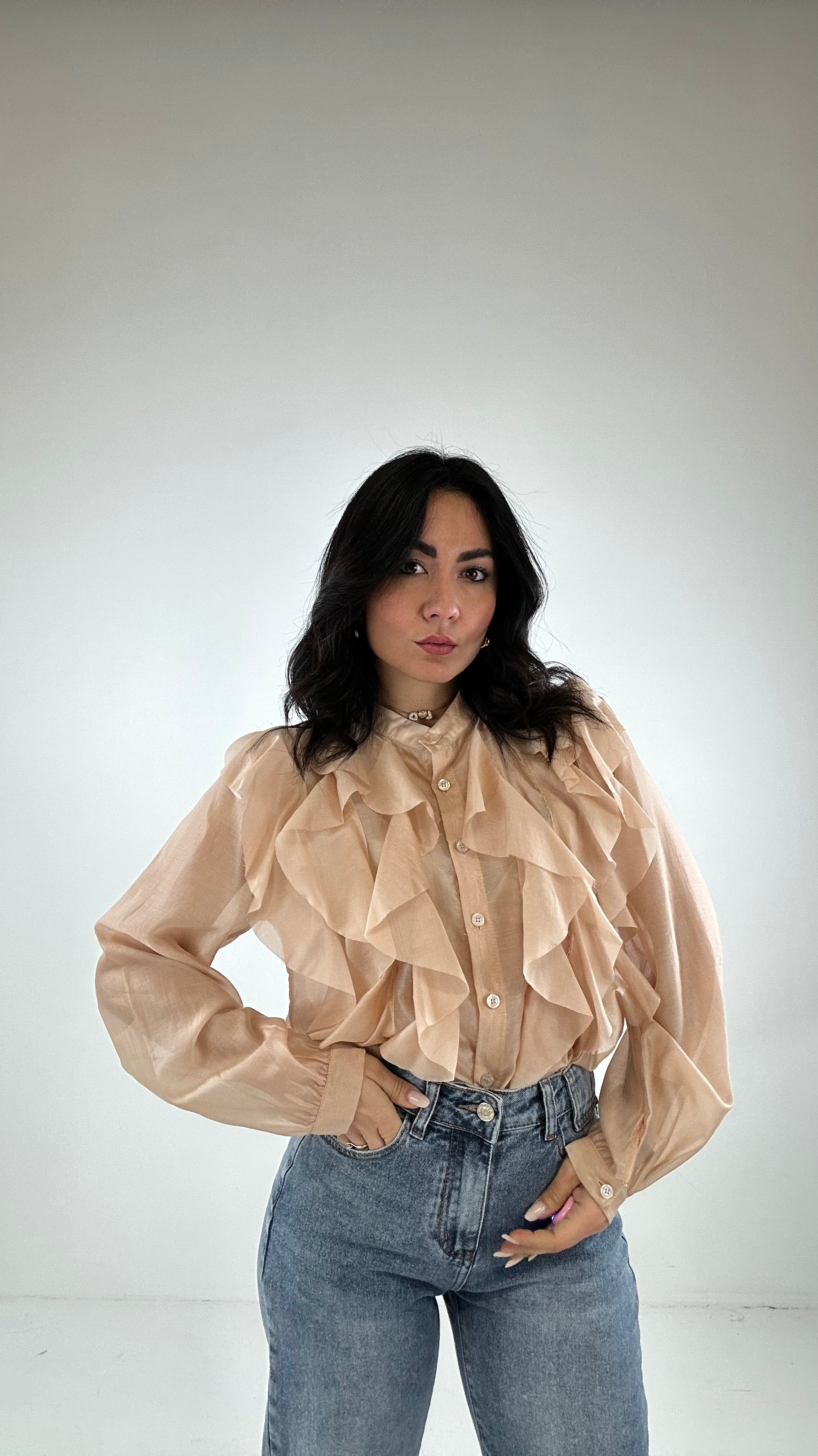 Camicia VOLANT VOILA - BEIGE