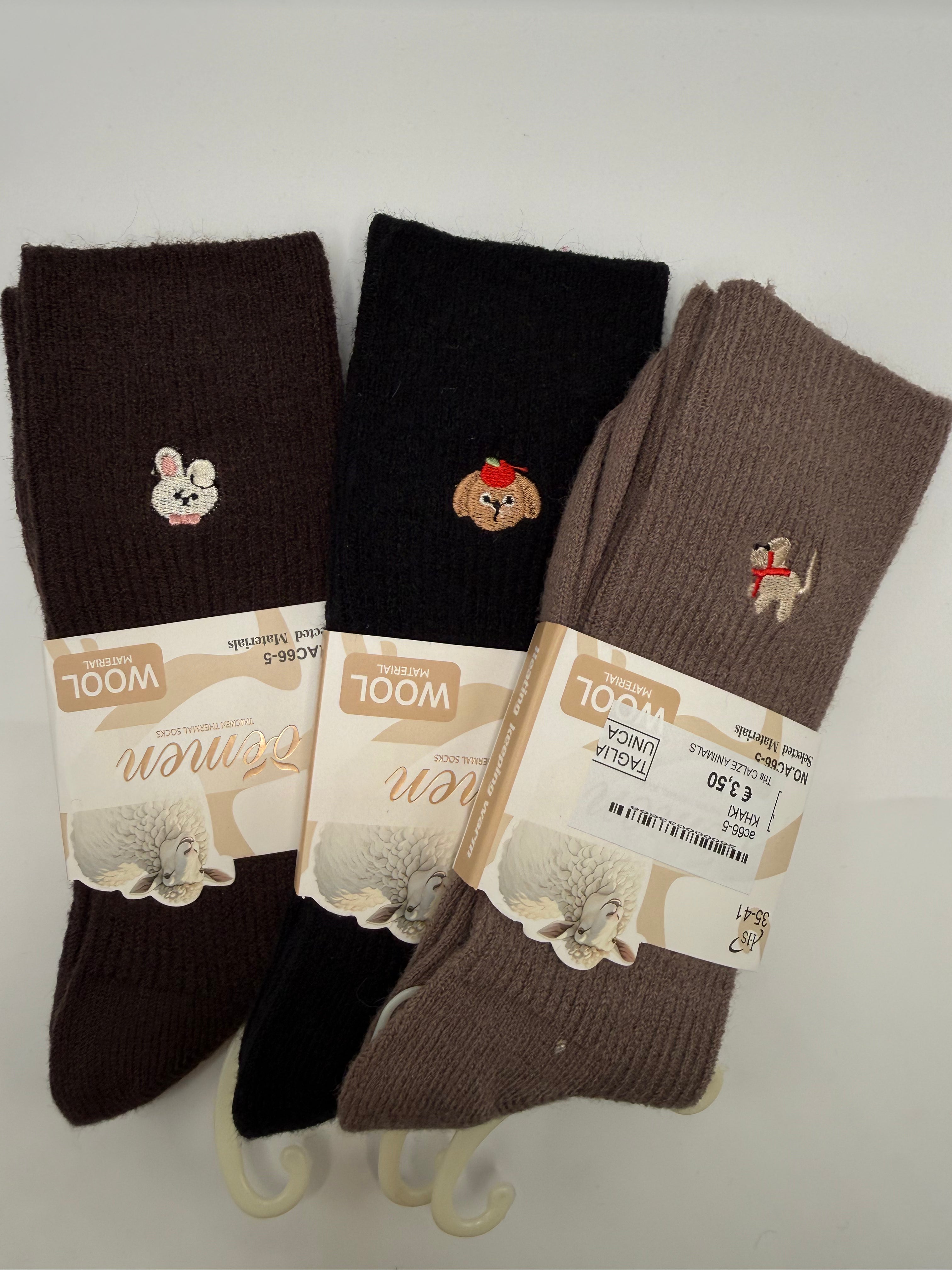 Tris CALZE ANIMALS - KHAKI