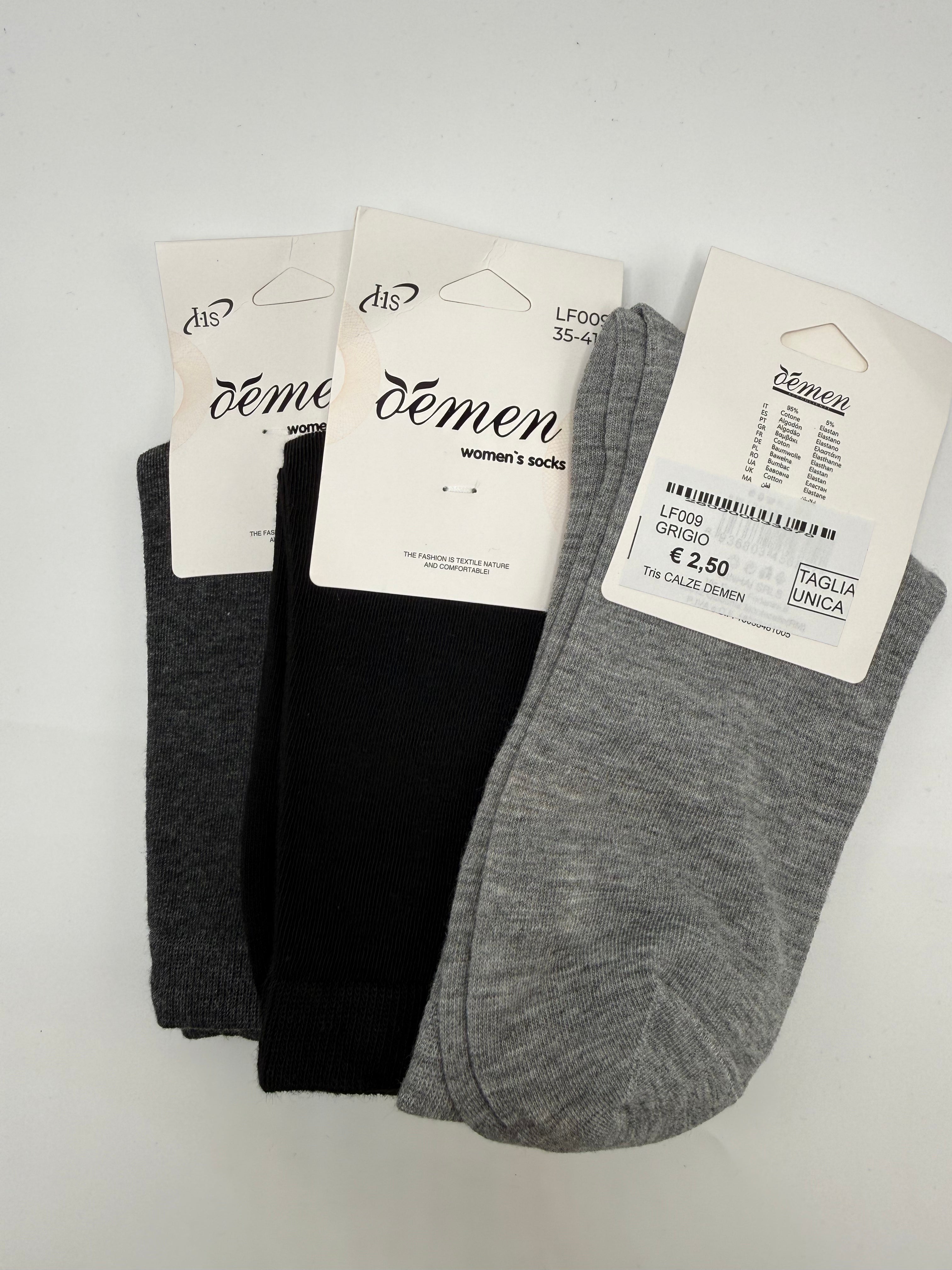 Tris CALZE DEMEN - GRIGIO