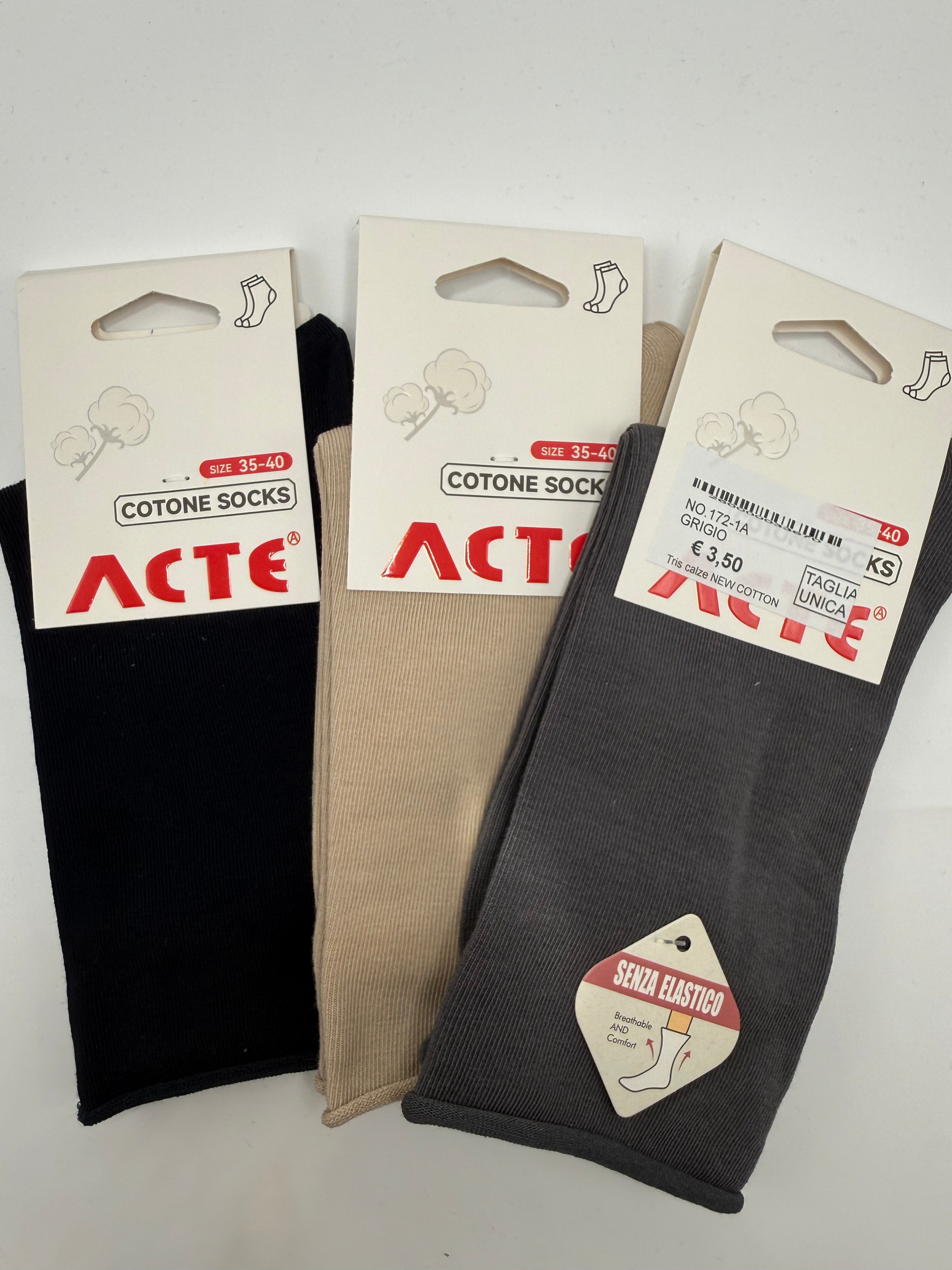 Tris calze NEW COTTON - GRIGIO