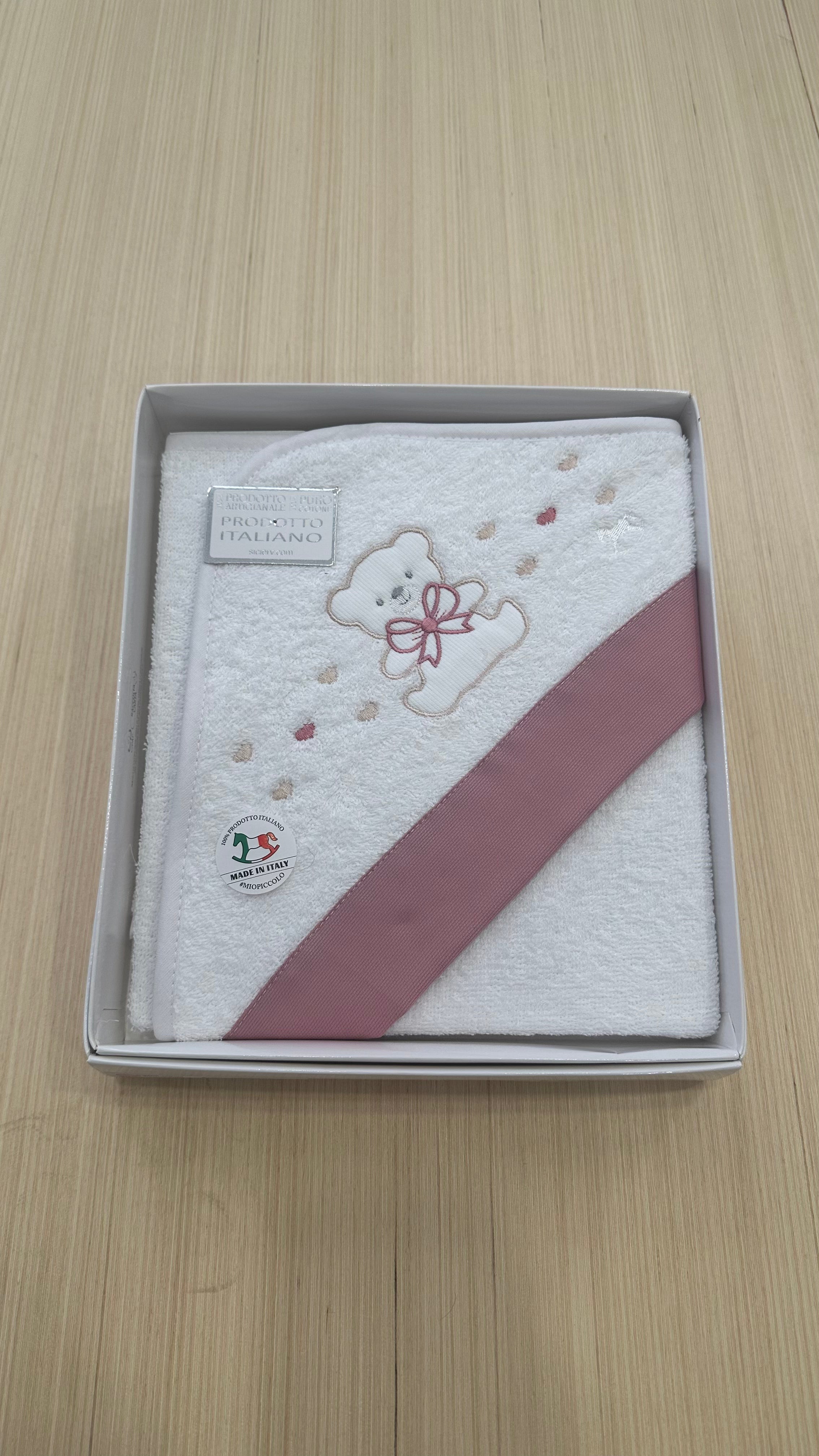 Accappatoio TRIANGOLO ORSO MIO - ROSA