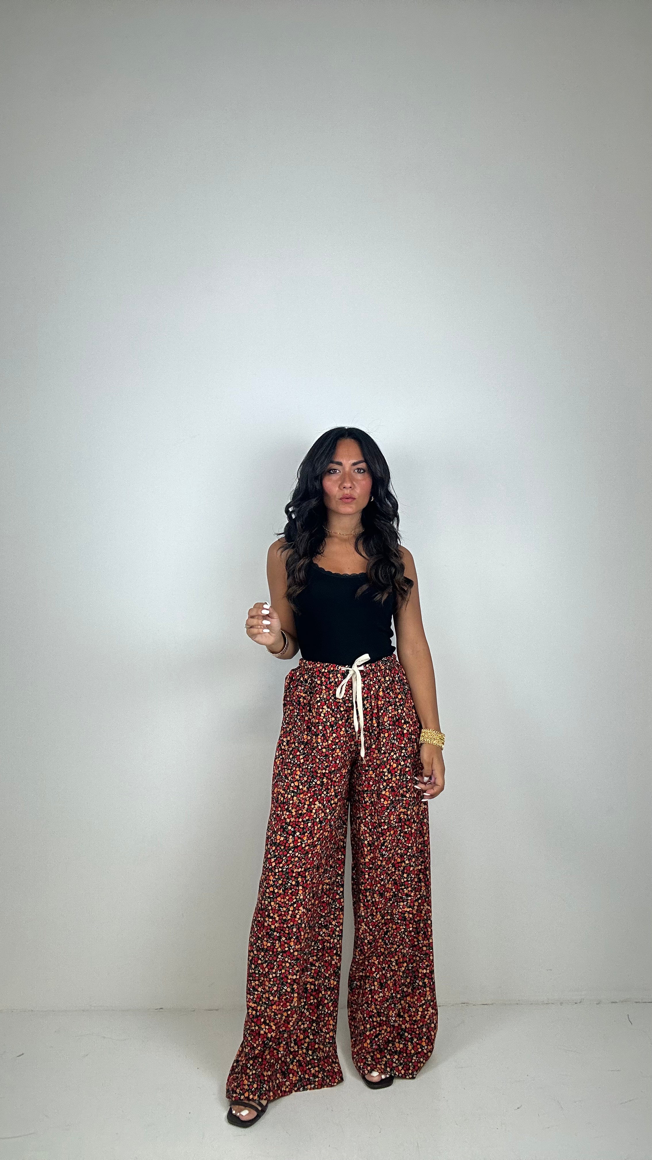 Pantalone FANTASIA - NERO-ROSSO