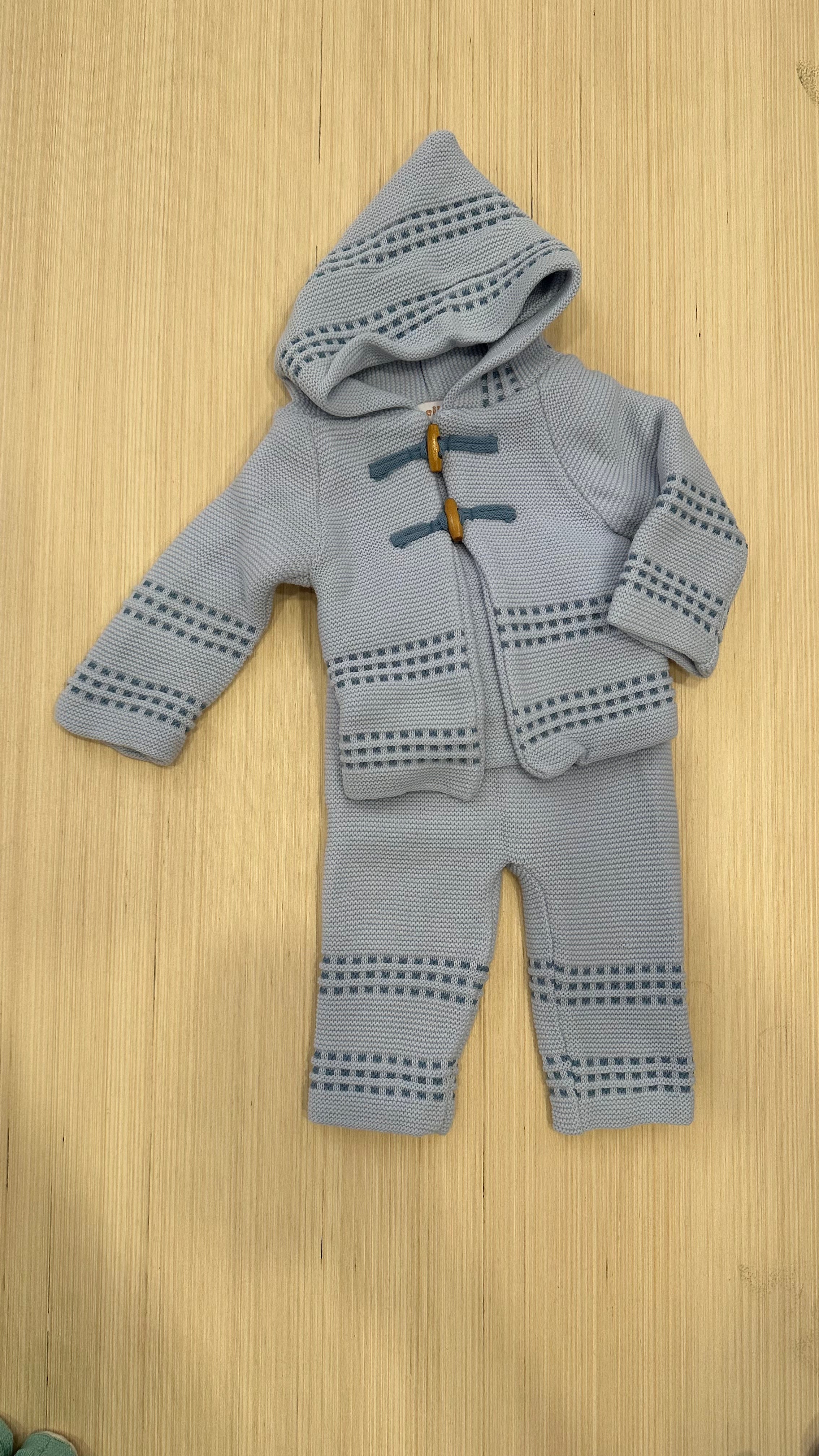 Coordinato 2PZ CON CHIUSURA ALAMARO 0-3M - CELESTE