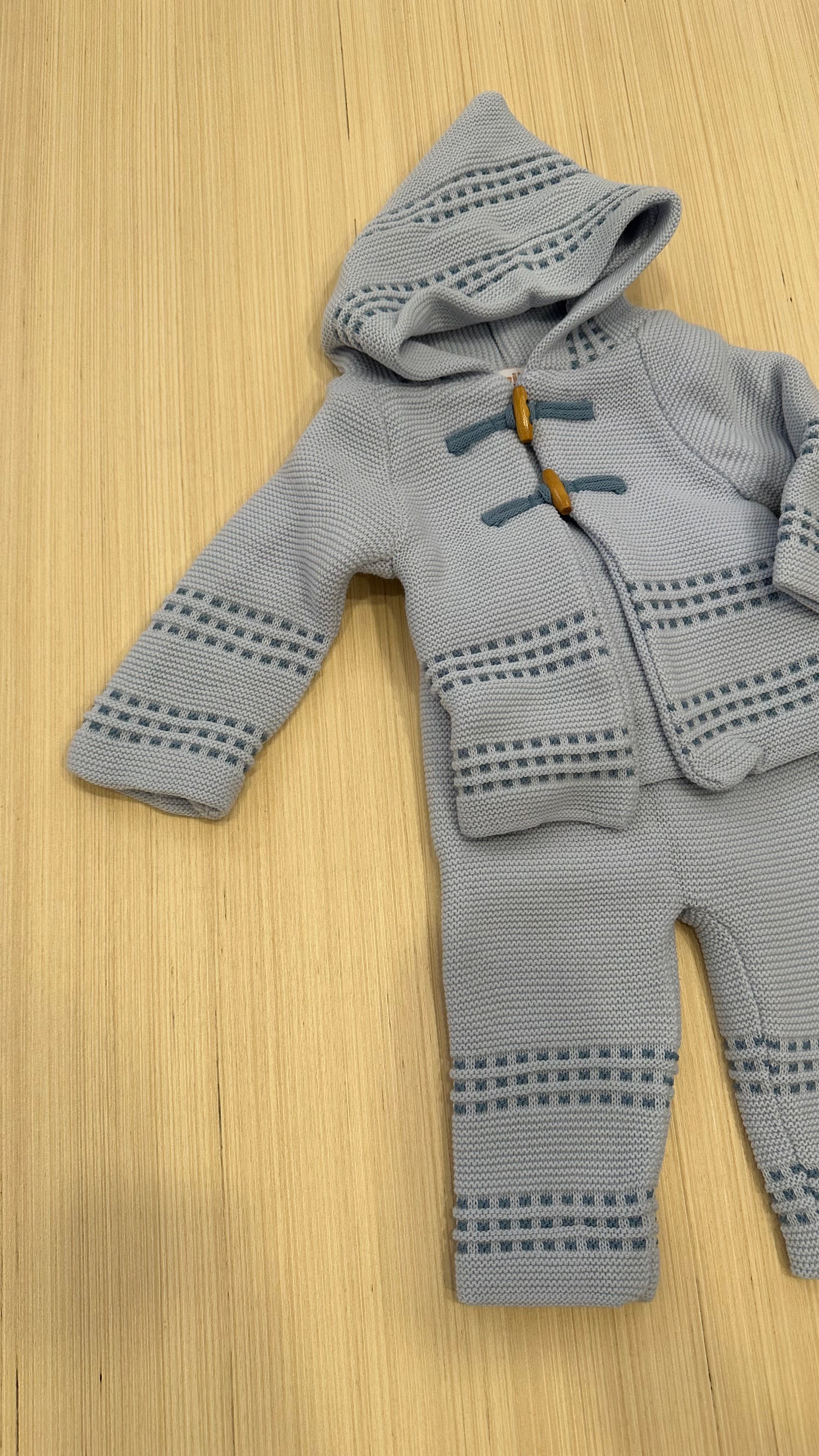 Coordinato 2PZ CON CHIUSURA ALAMARO 0-3M - CELESTE