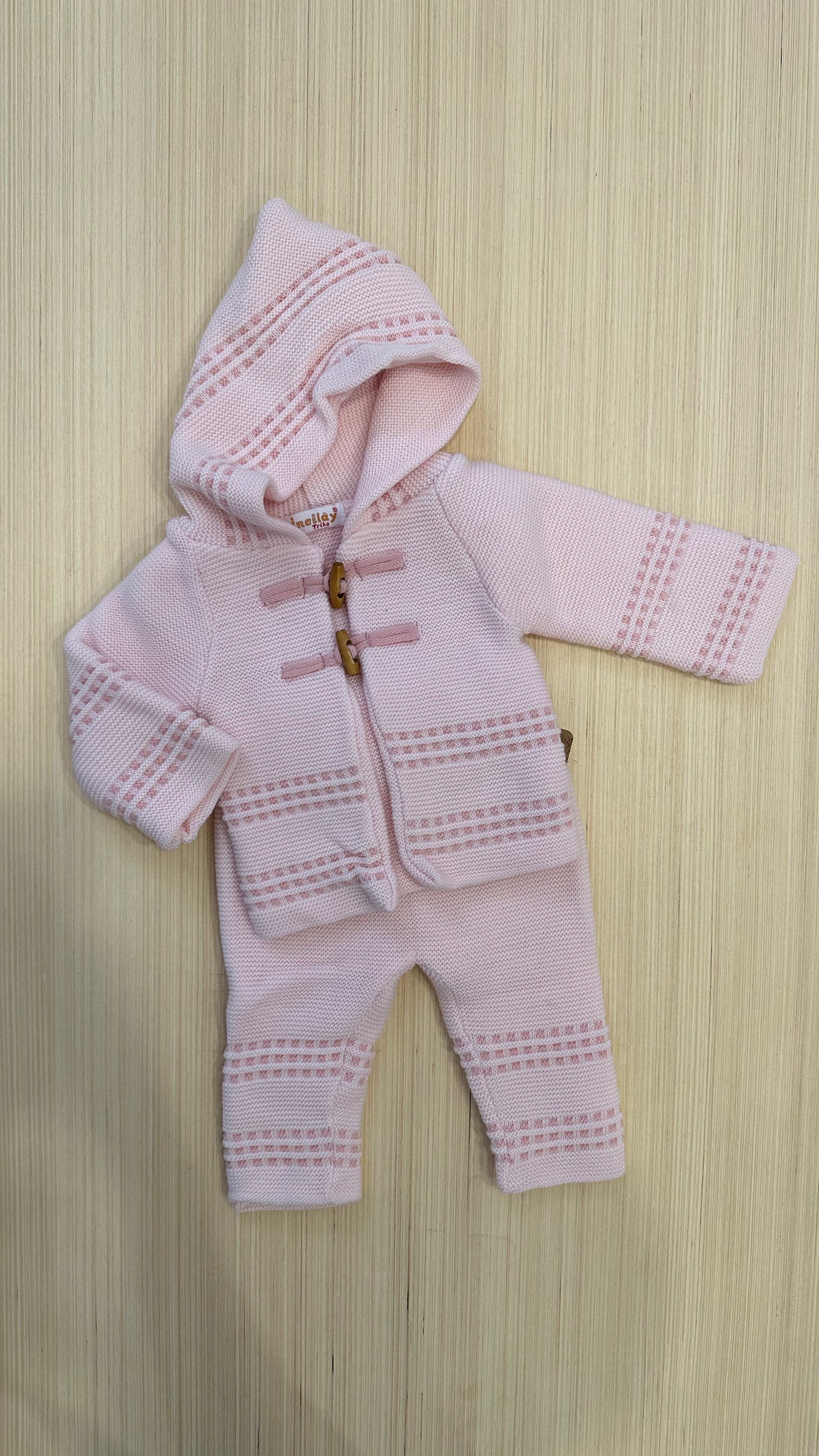 Coordinato 2PZ CON CHIUSURA ALAMARO 0-3M - ROSA