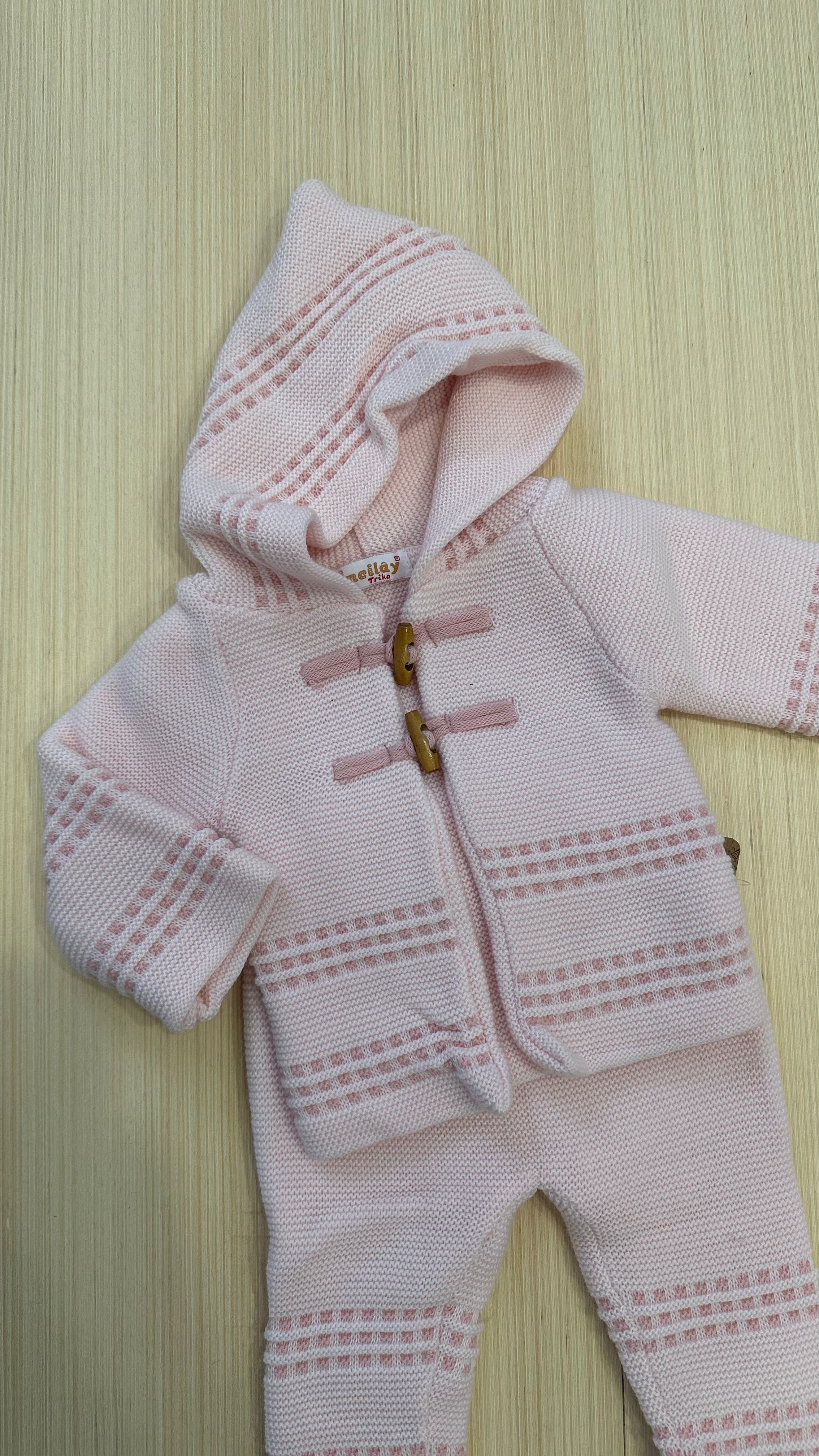Coordinato 2PZ CON CHIUSURA ALAMARO 0-3M - ROSA