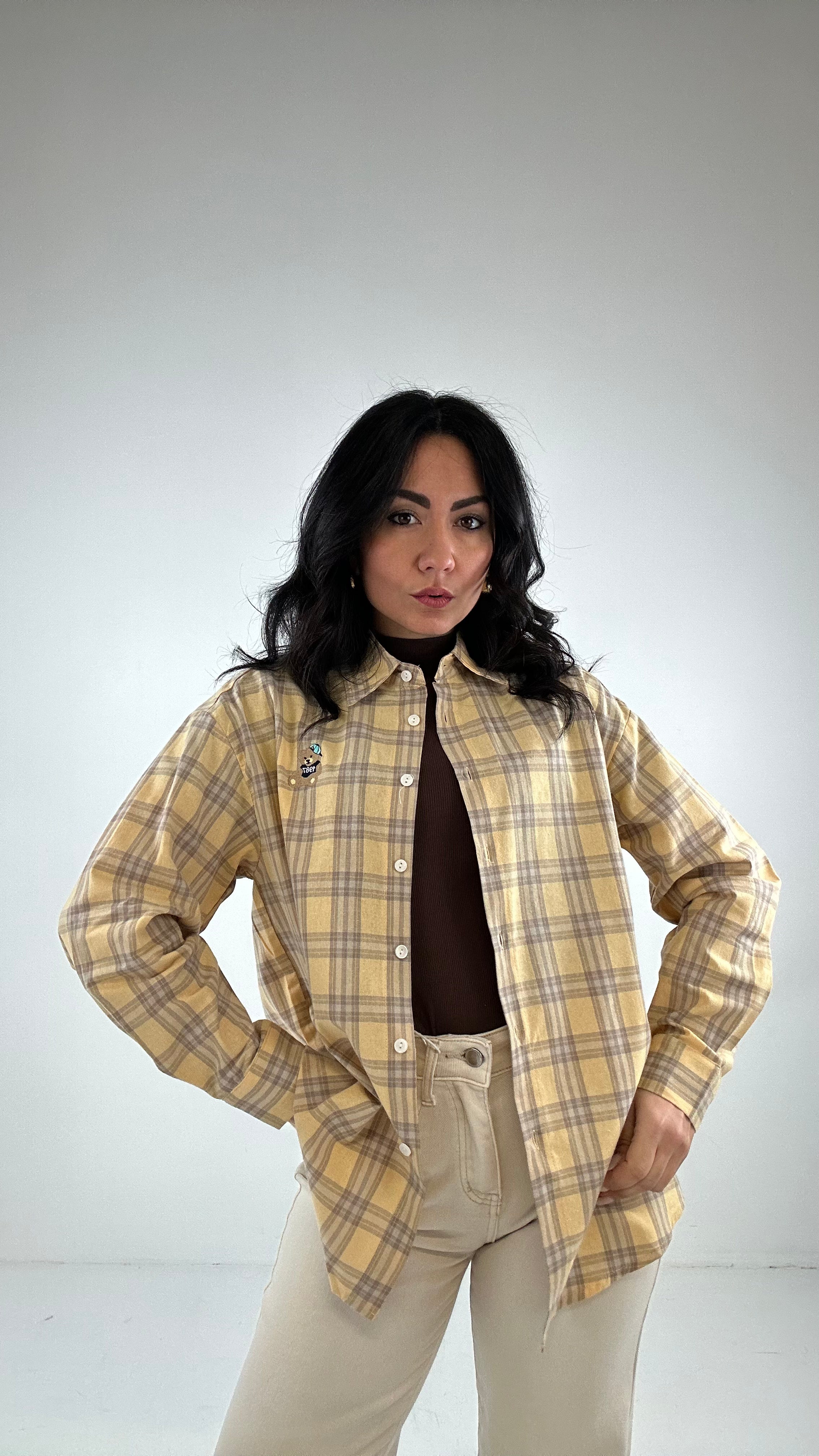 Camicia QUADRI ORSETTO - GIALLO