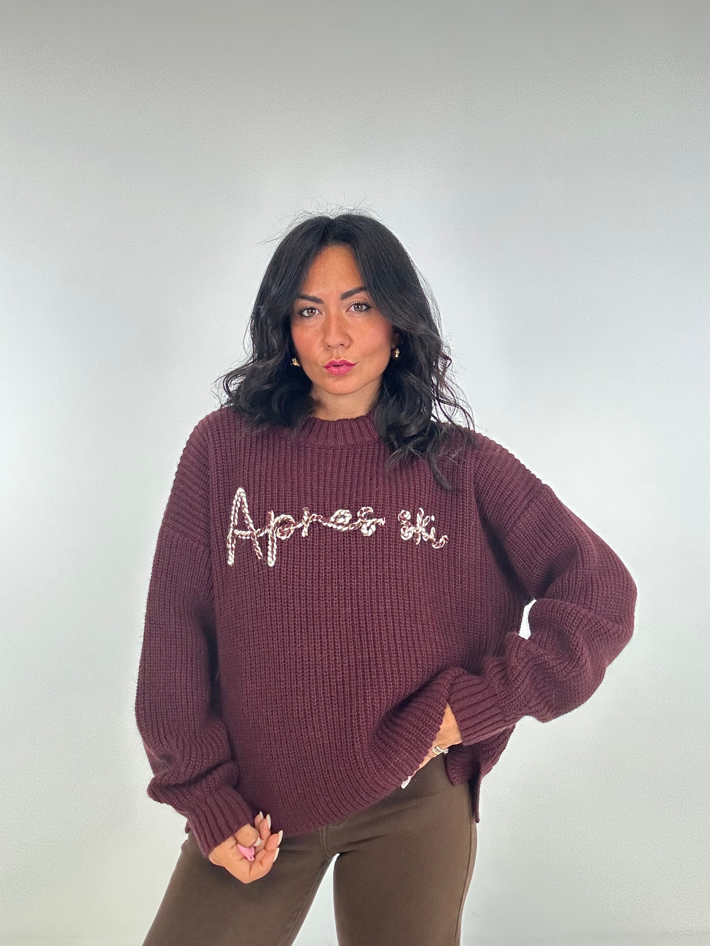 Pull LUMINA SCRITTE WINTER - BORDEAUX