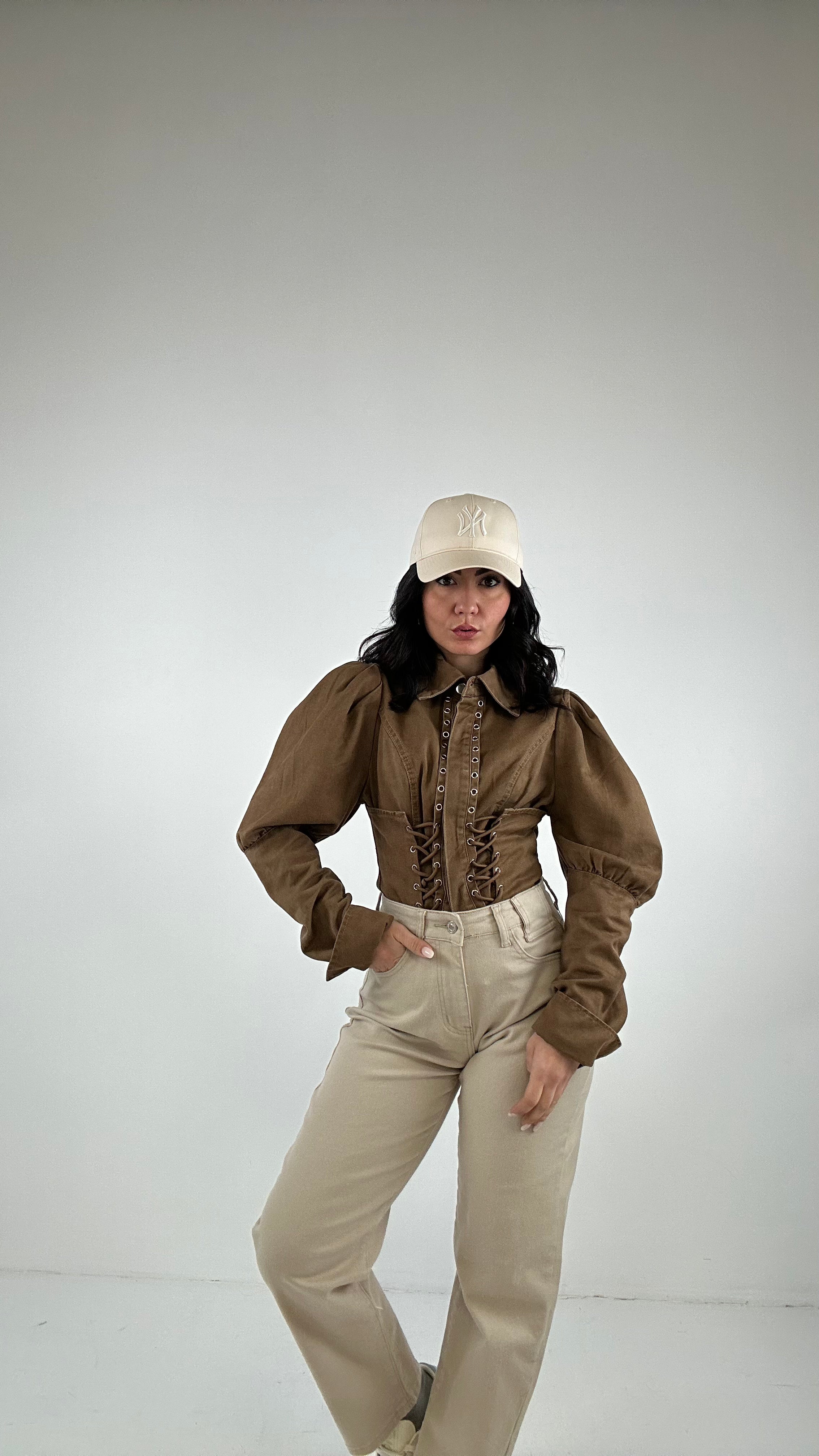 Jeans MOM FIT SAFARI - BEIGE