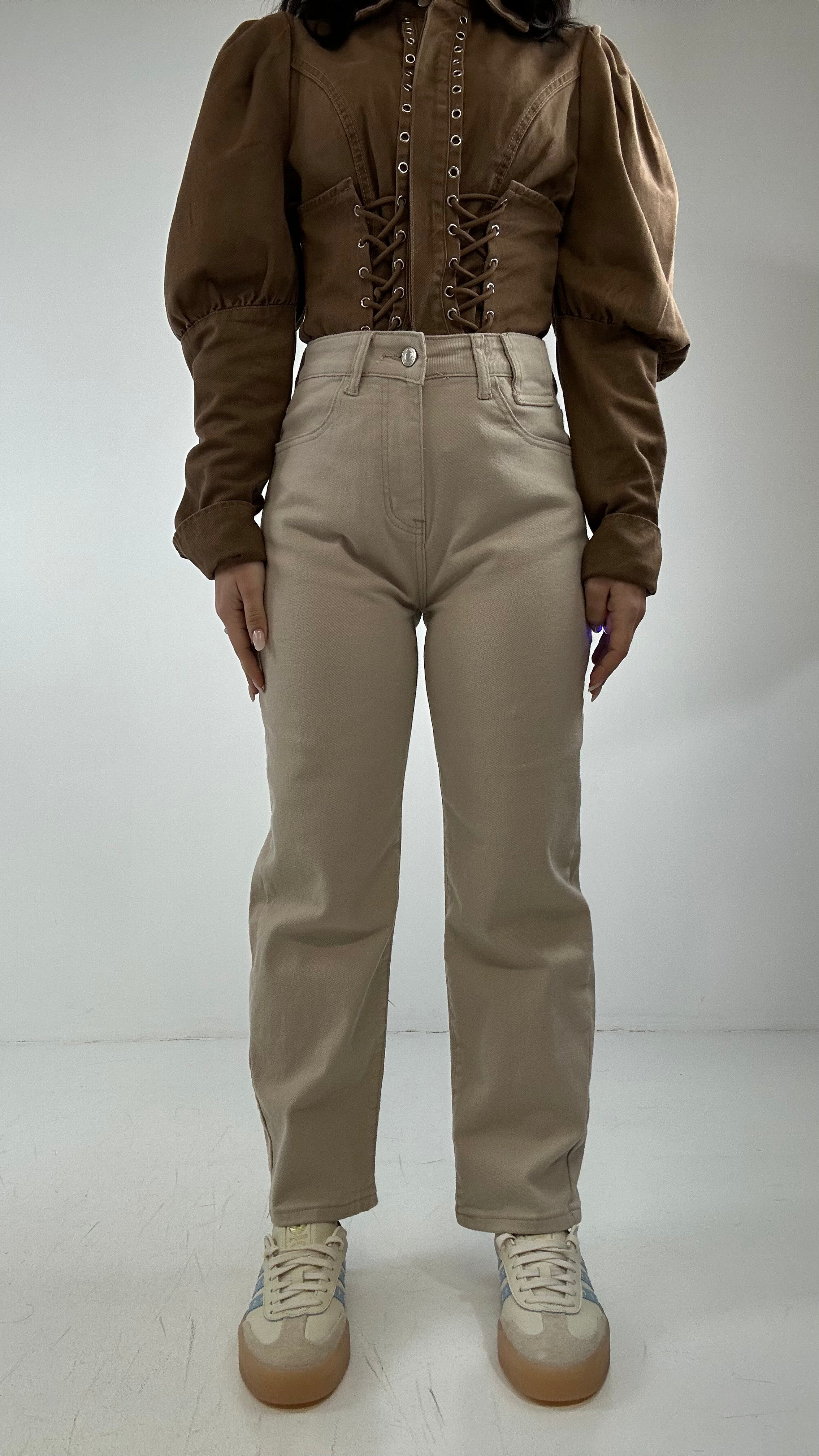 Jeans MOM FIT SAFARI - BEIGE