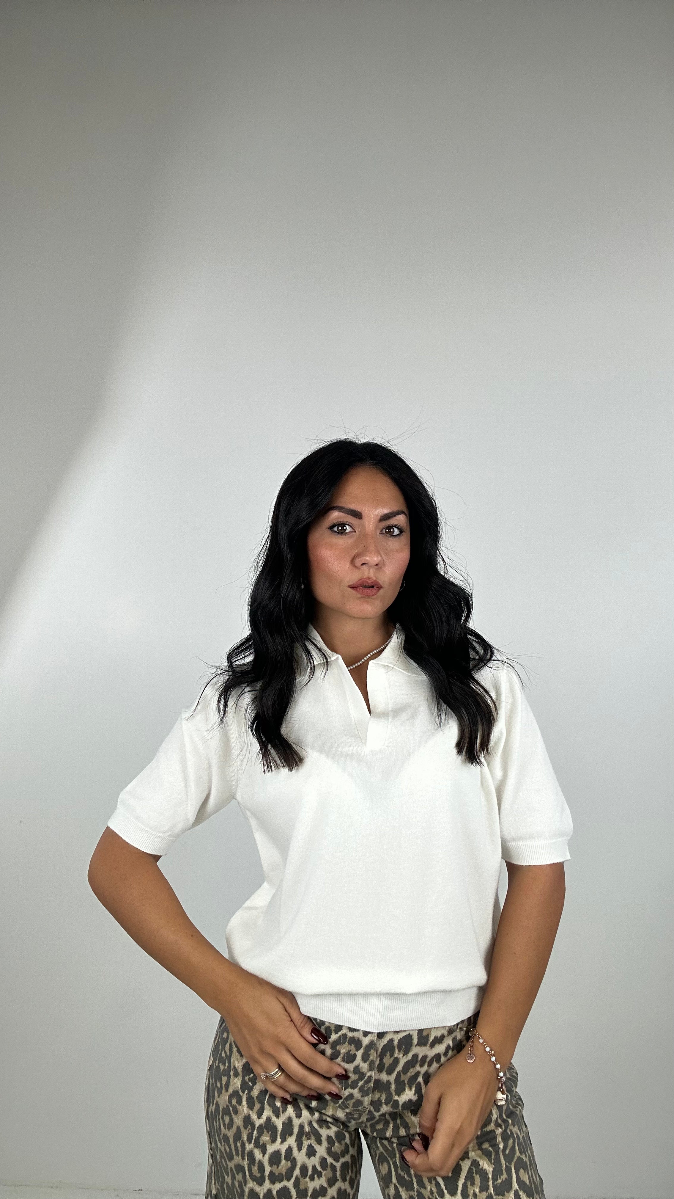 Polo MEZZA BASIC - BIANCO