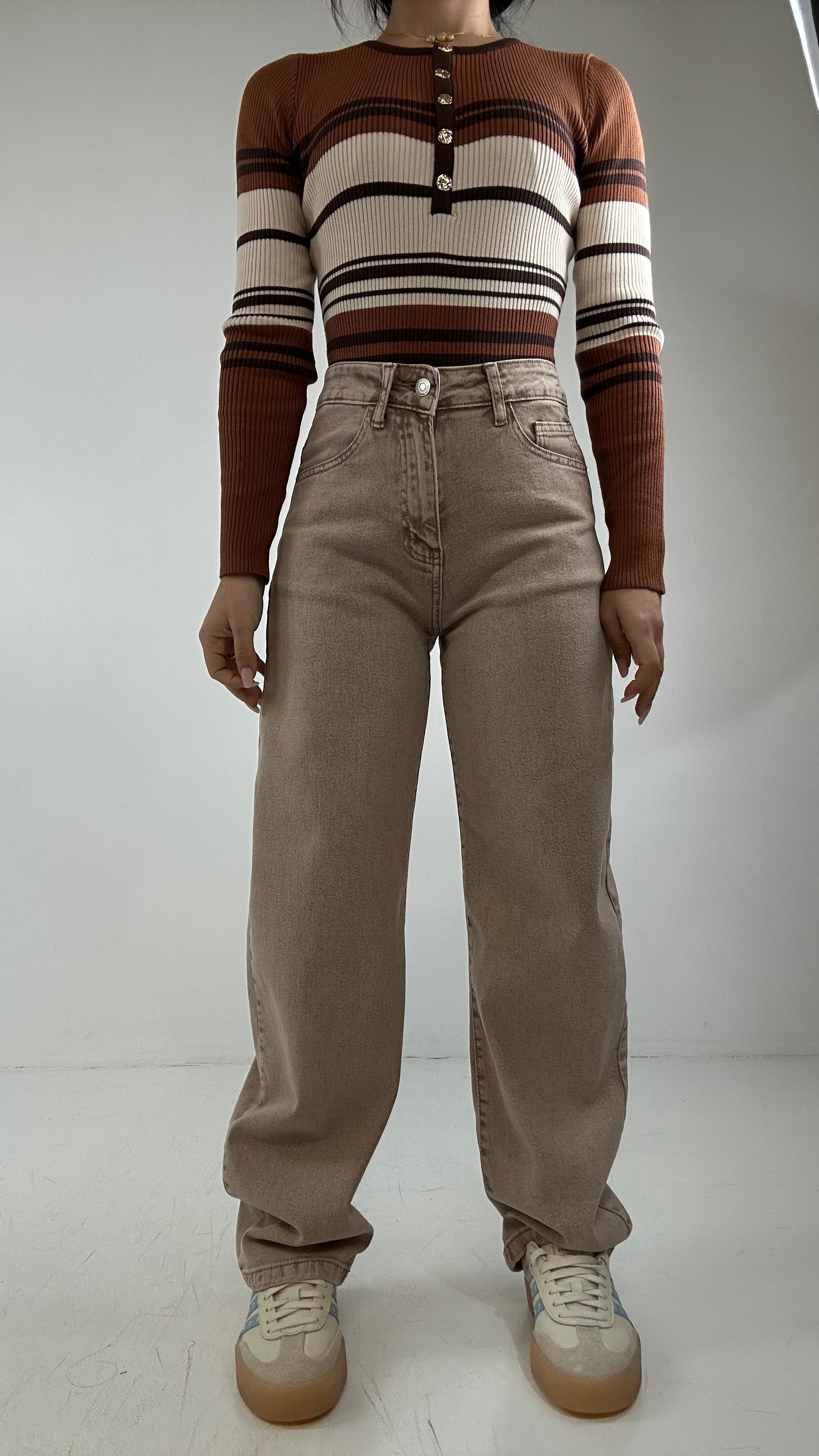 Jeans BALLON FIT MIU - BEIGE