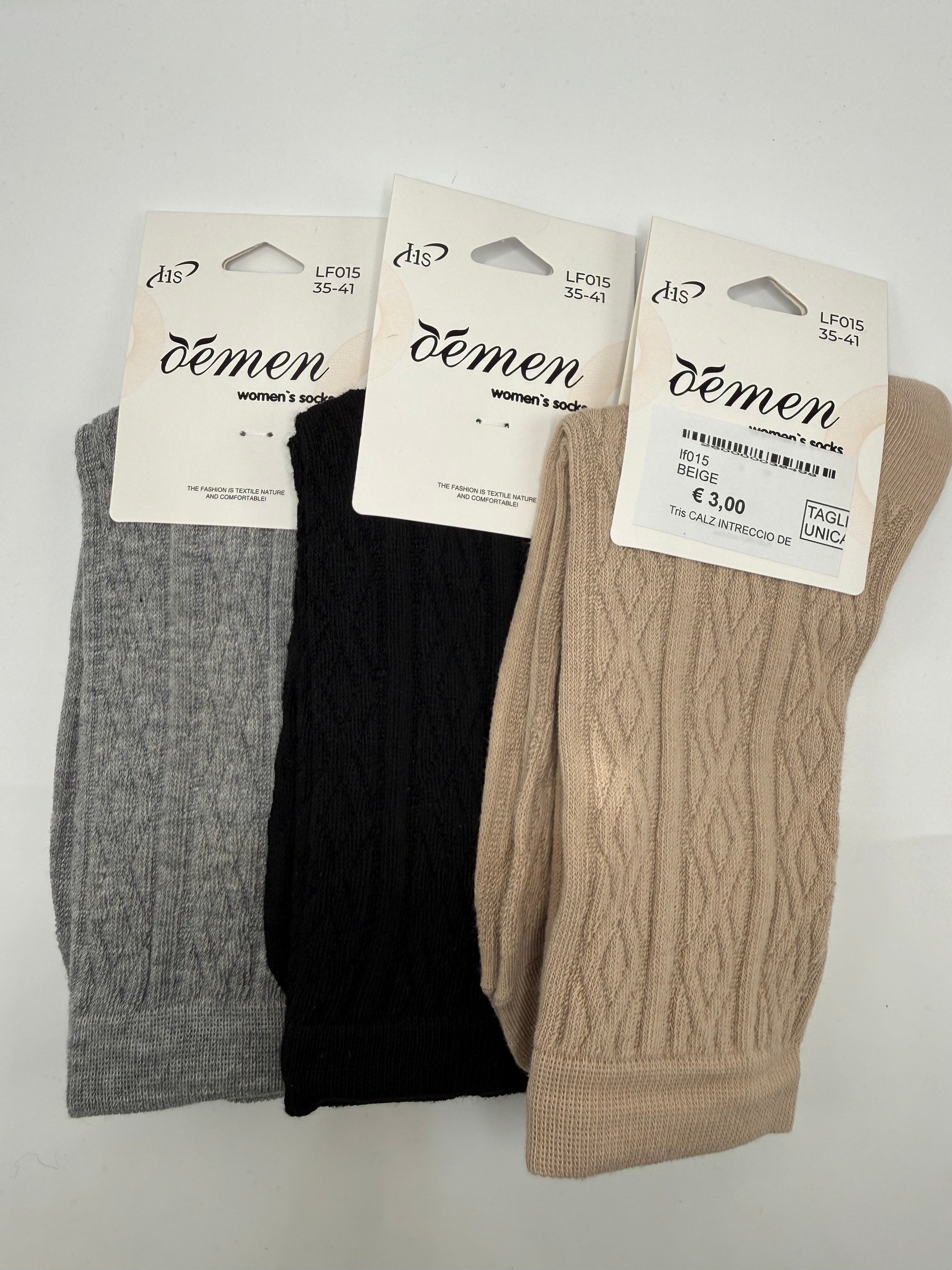Tris CALZ INTRECCIO DEMEN - BEIGE