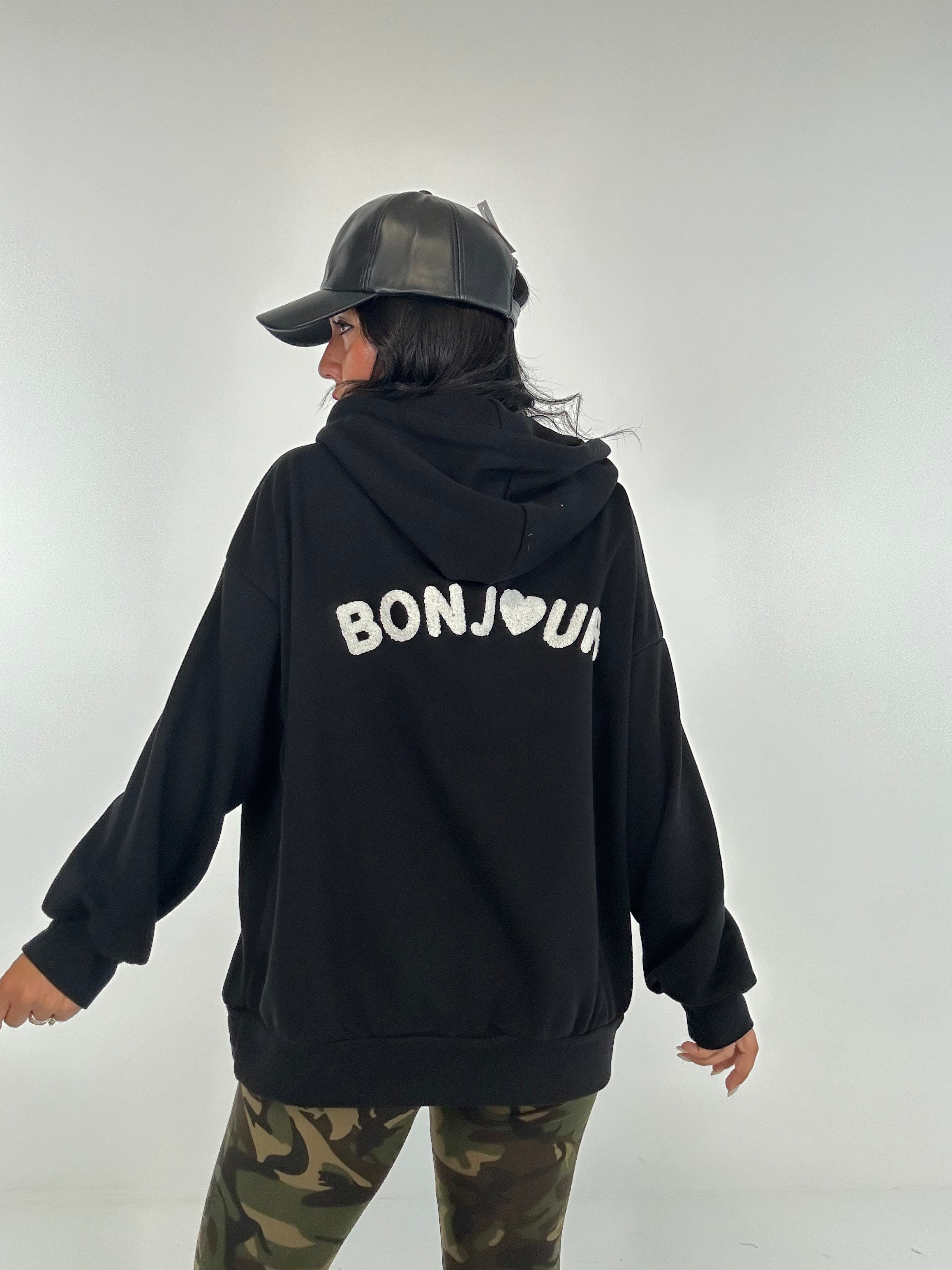 Felpa BONJOUR - NERO