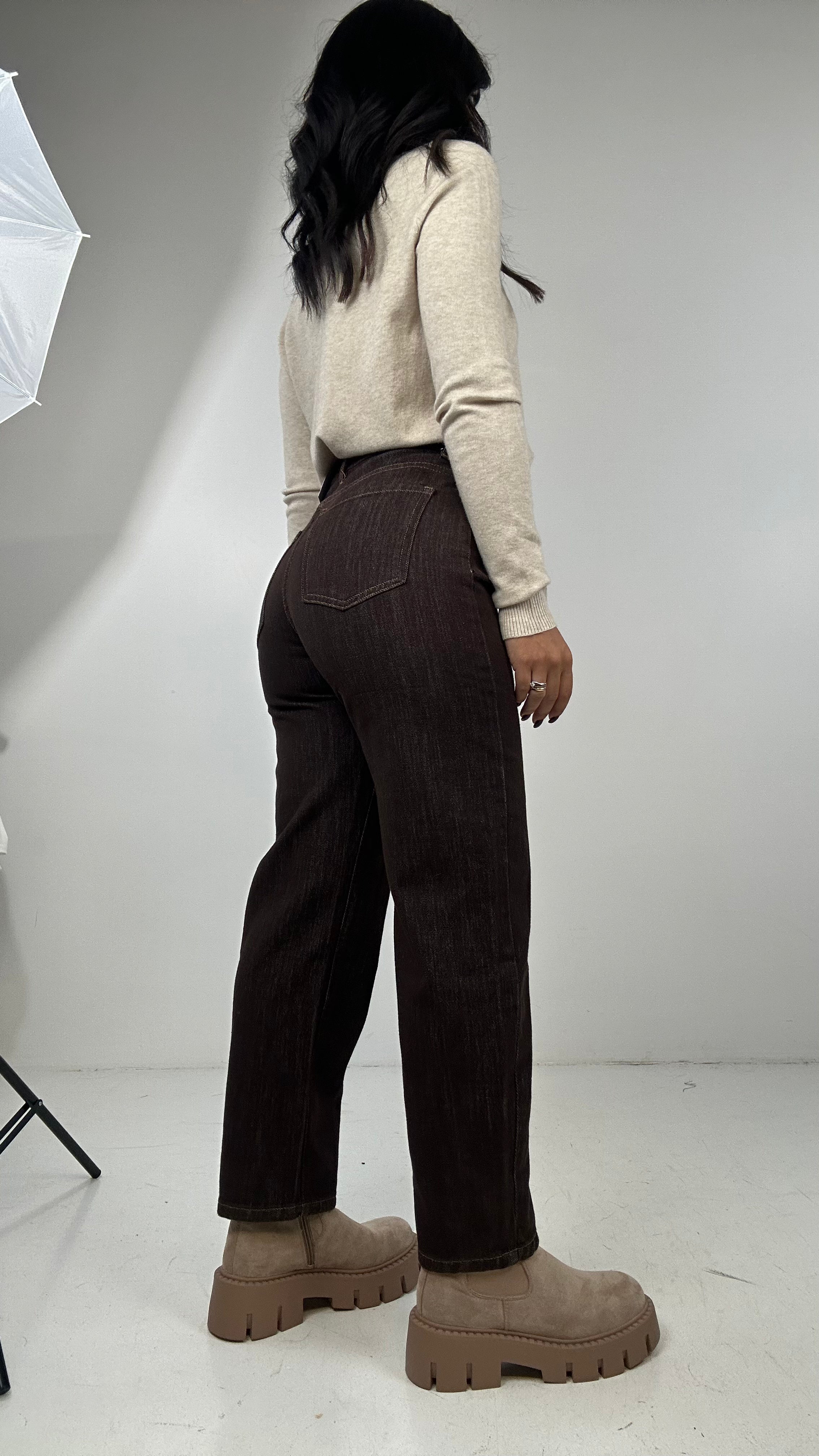 Jeans MOMFIT BROWN - MARRONE