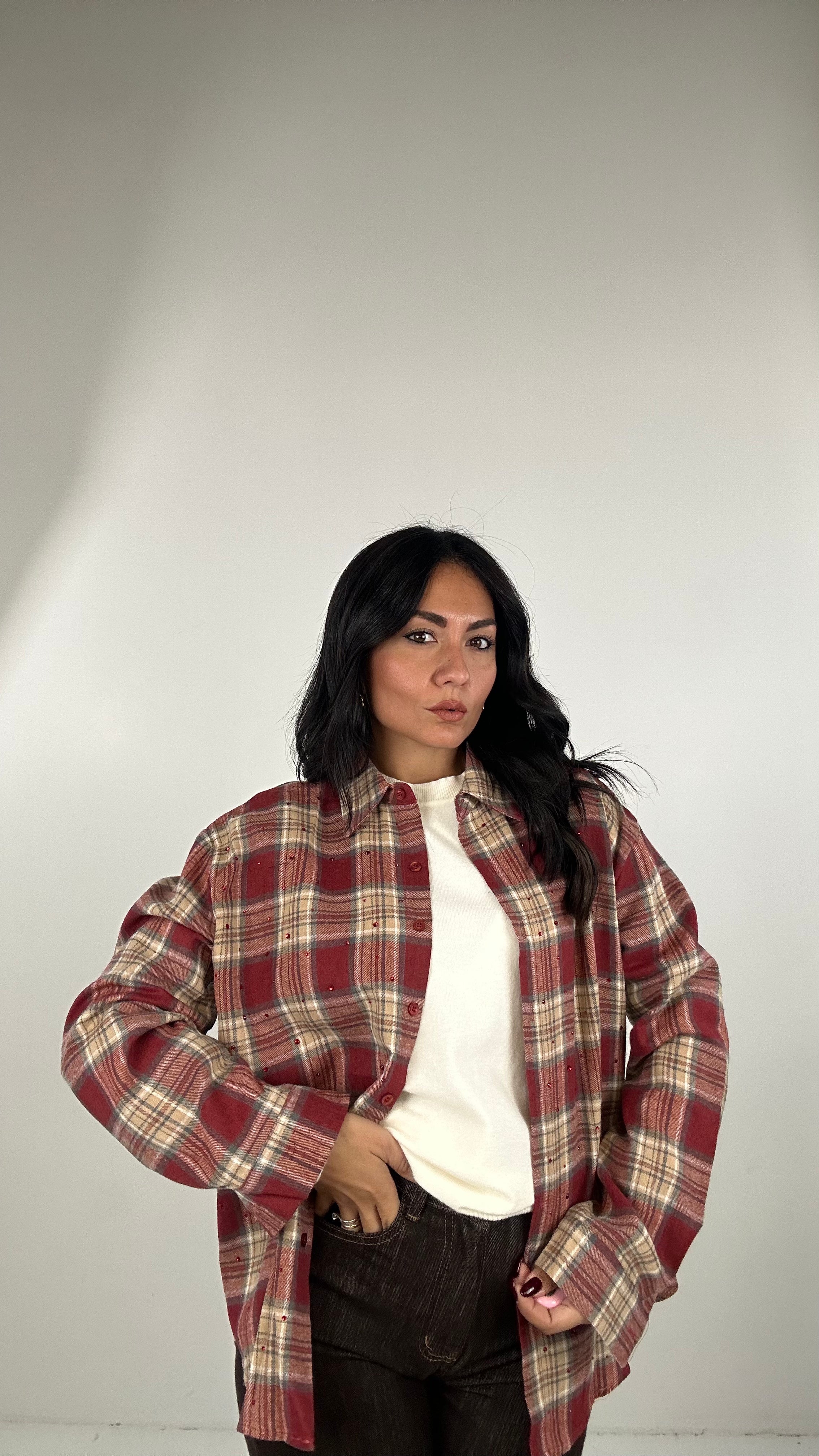 Camicia QUADRI E LUX - ROSSO