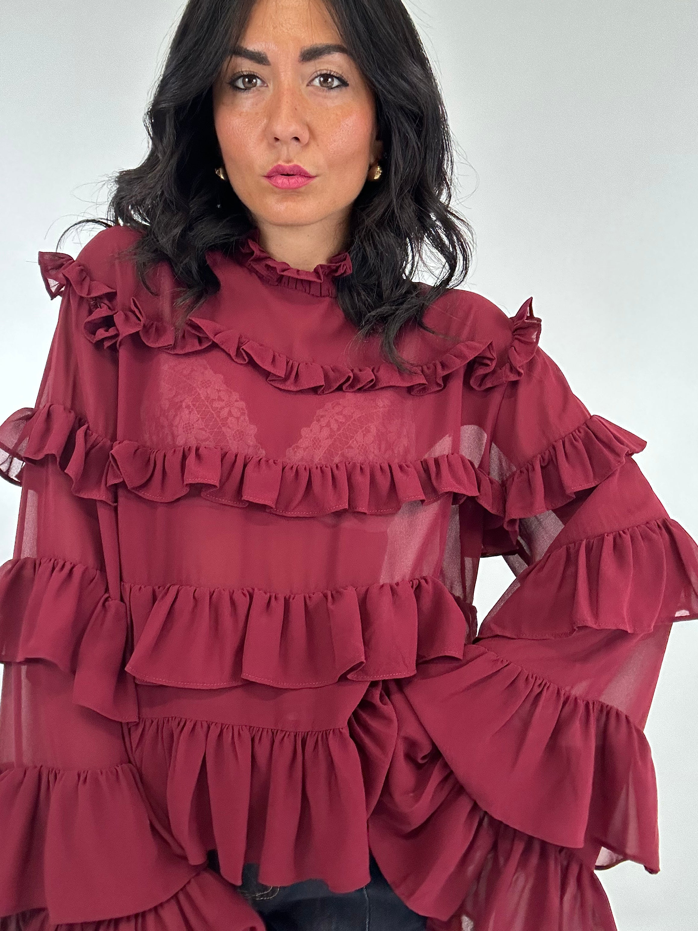 Blusa BALZE VOLANT - BORDEAUX