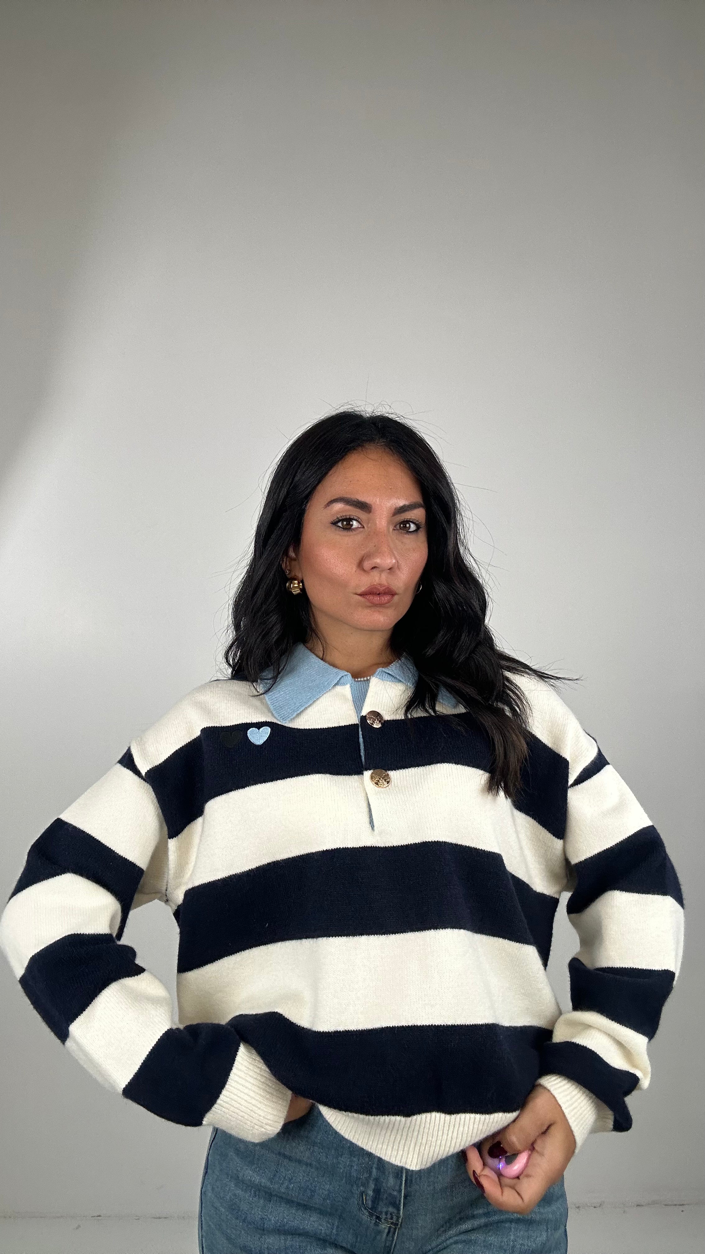 Polo RIGHE E CUORE - BLU