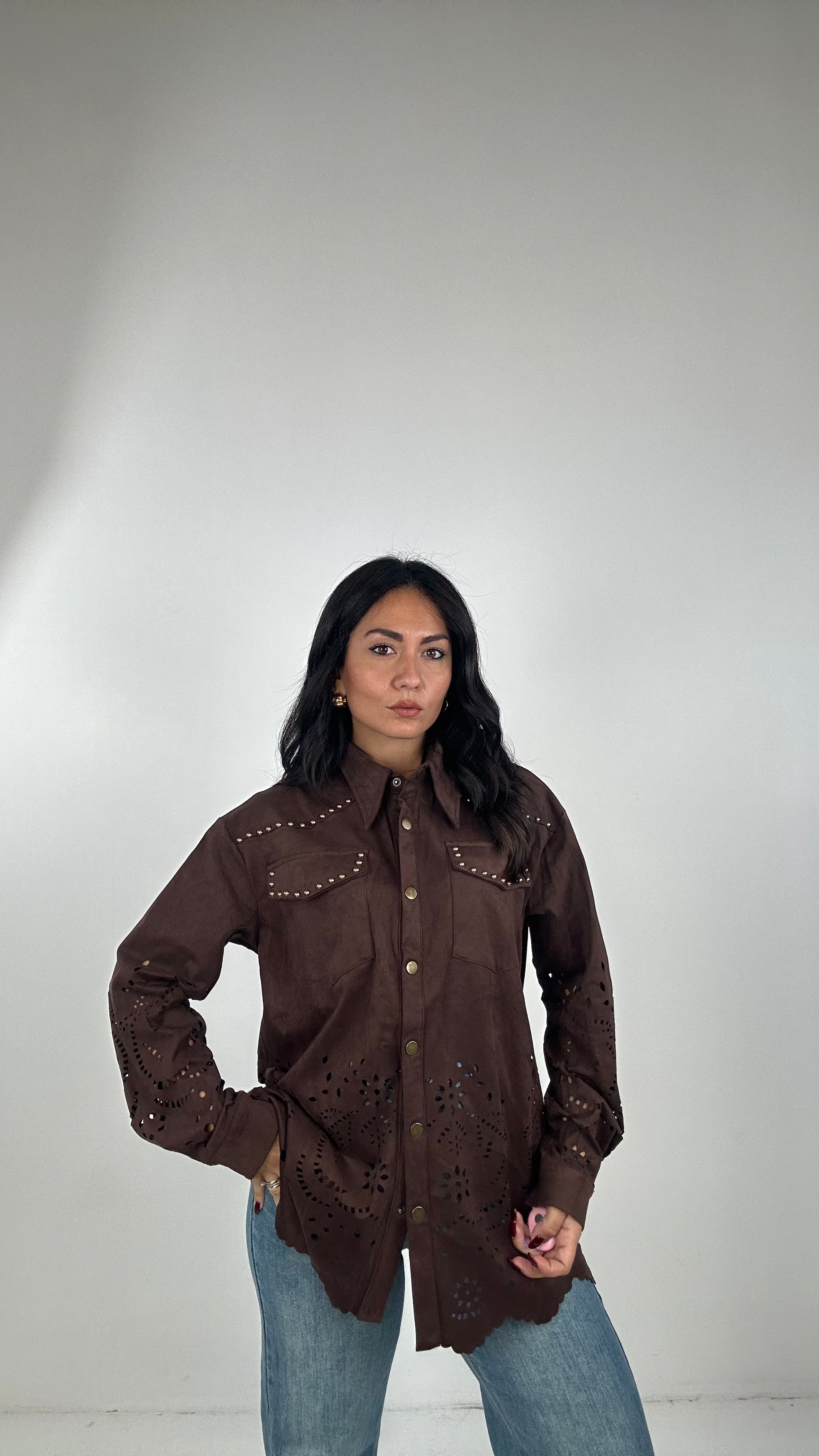 Camicia ECOCAMOSCIO - MARRONE