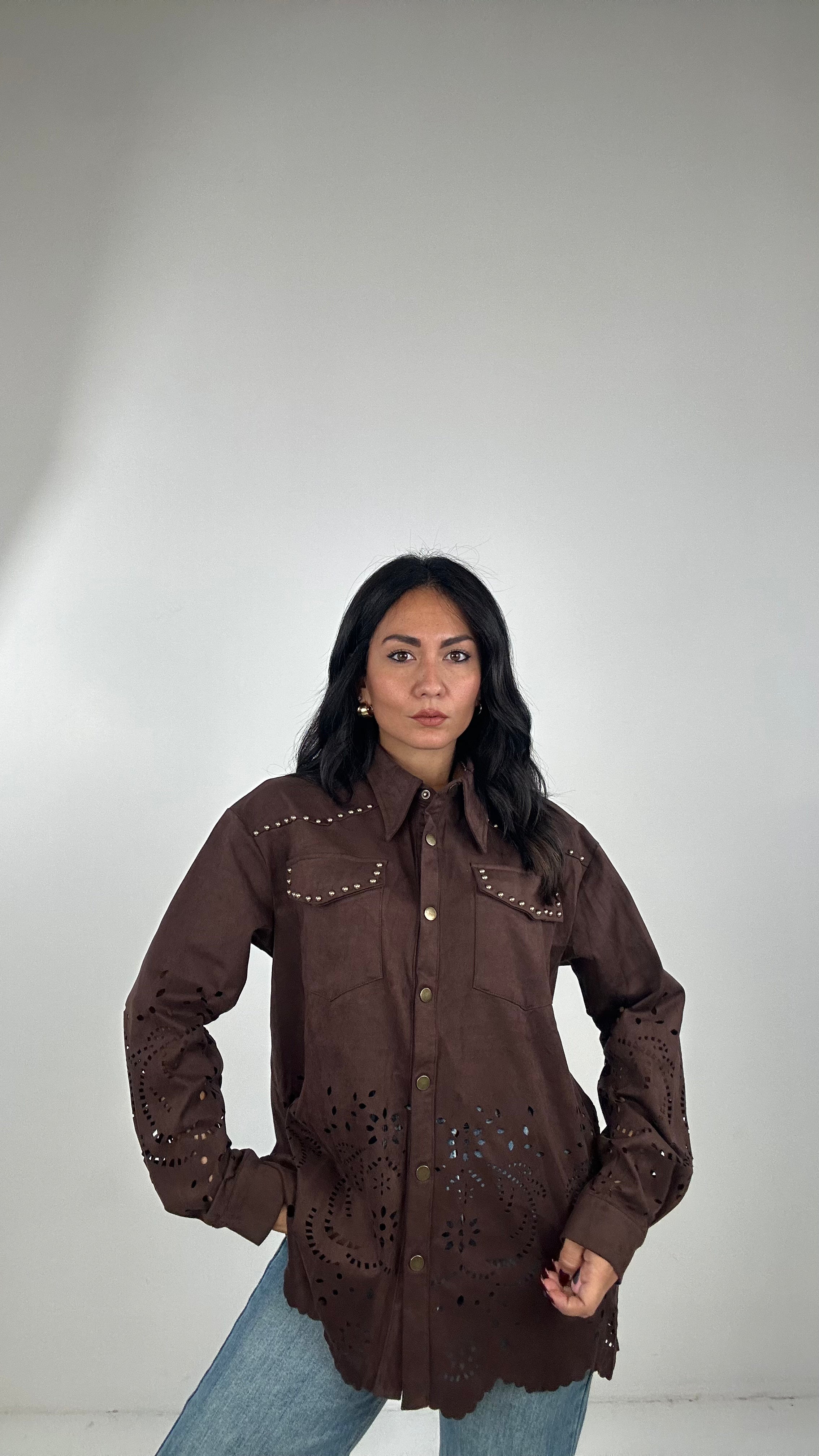 Camicia ECOCAMOSCIO - MARRONE