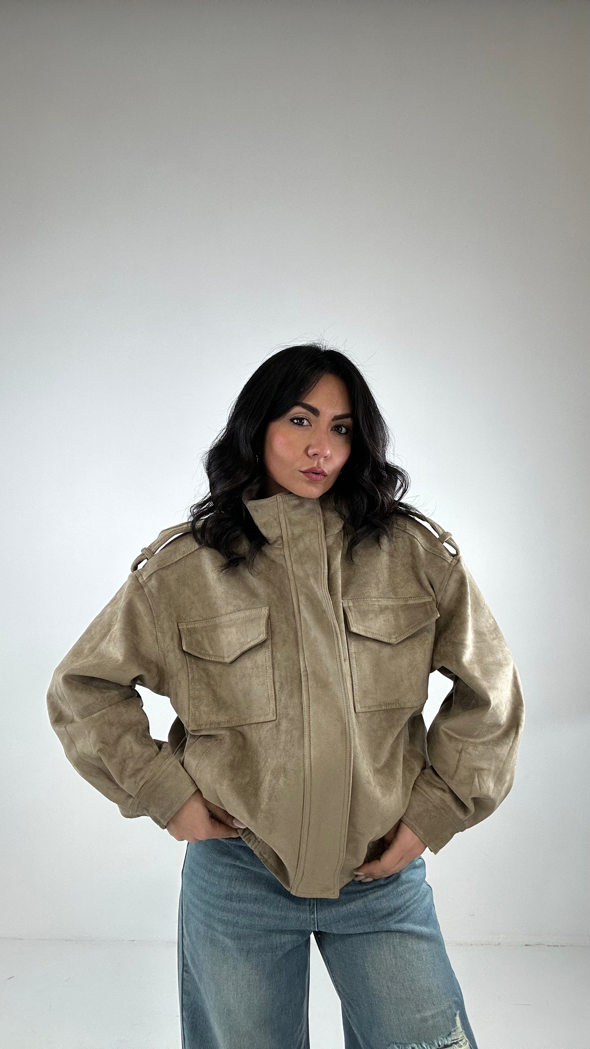 Giubbino IN ECOCAMOSCIO - BEIGE