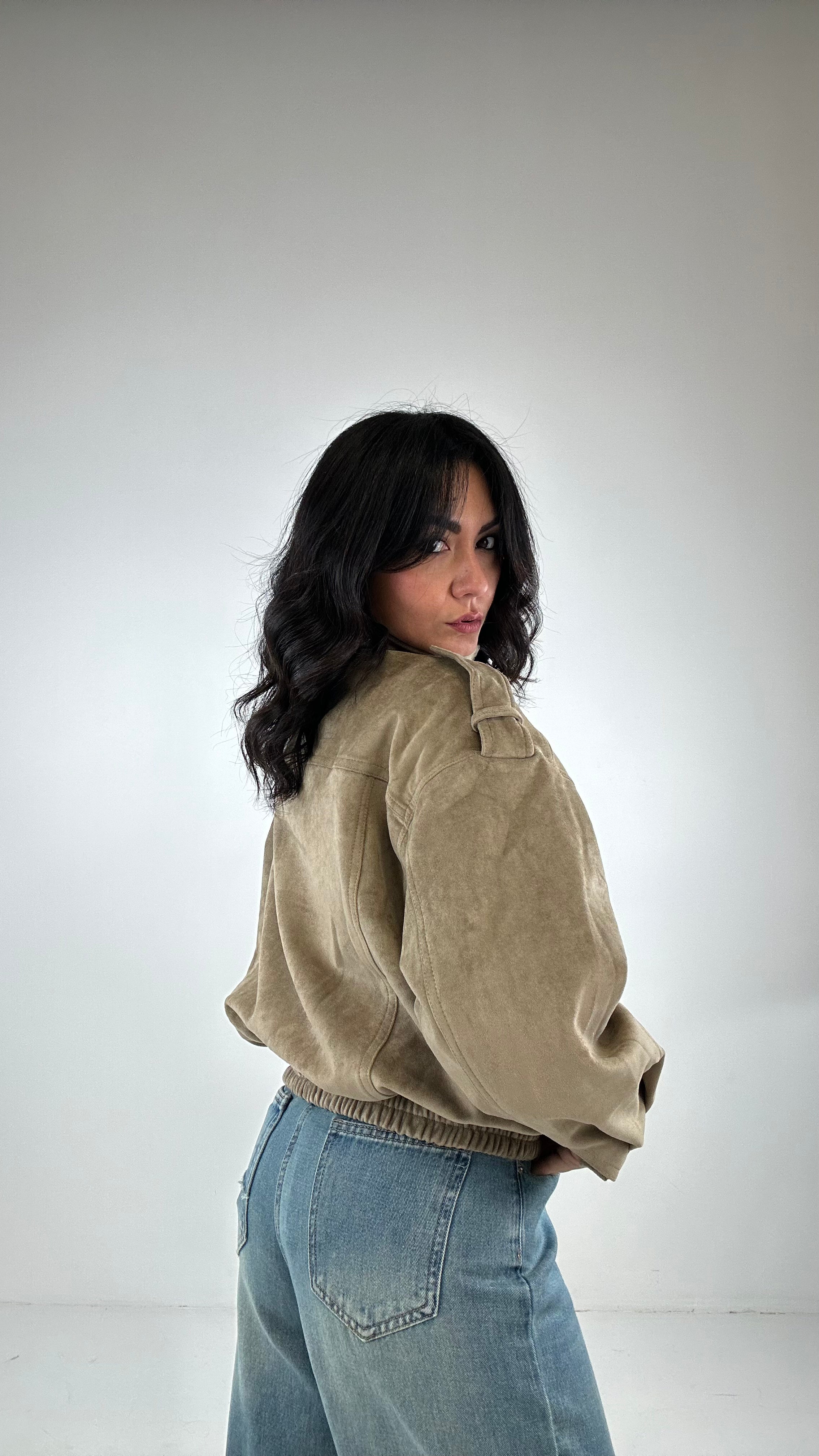 Giubbino IN ECOCAMOSCIO - BEIGE