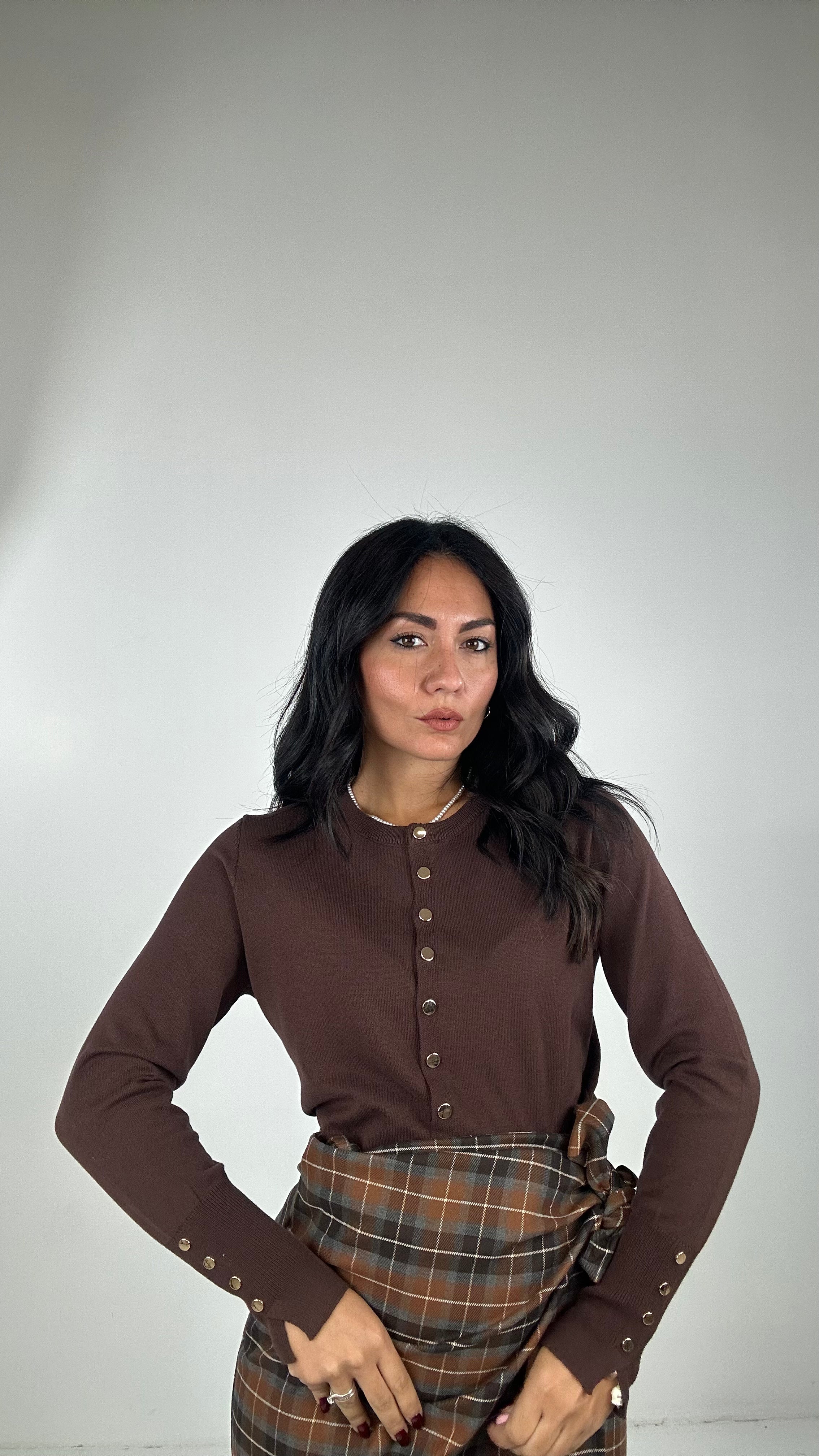 Cardigan BOTTONCINO ORO - MARRONE