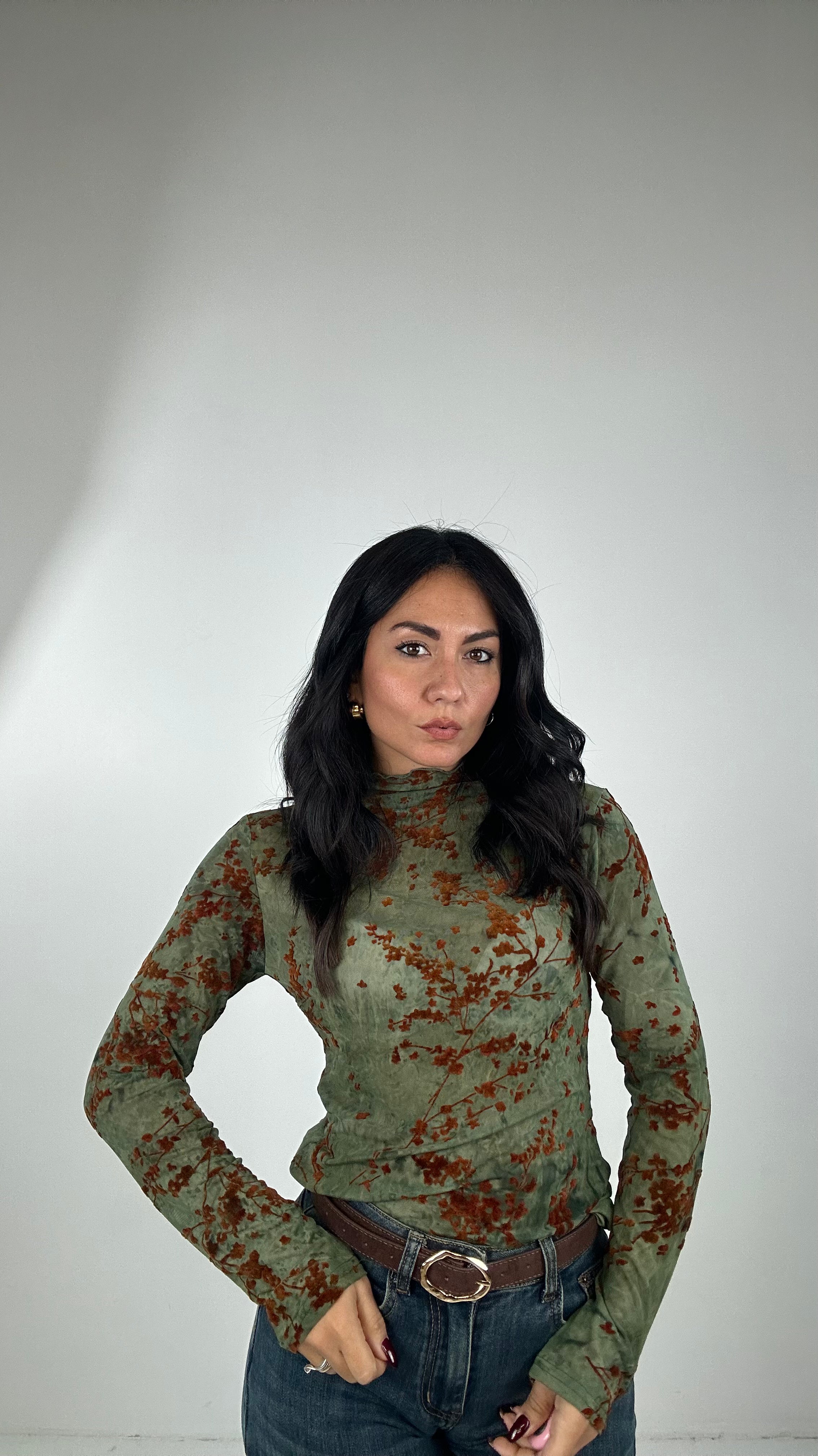 Maglia VELATA FIORI - VERDE