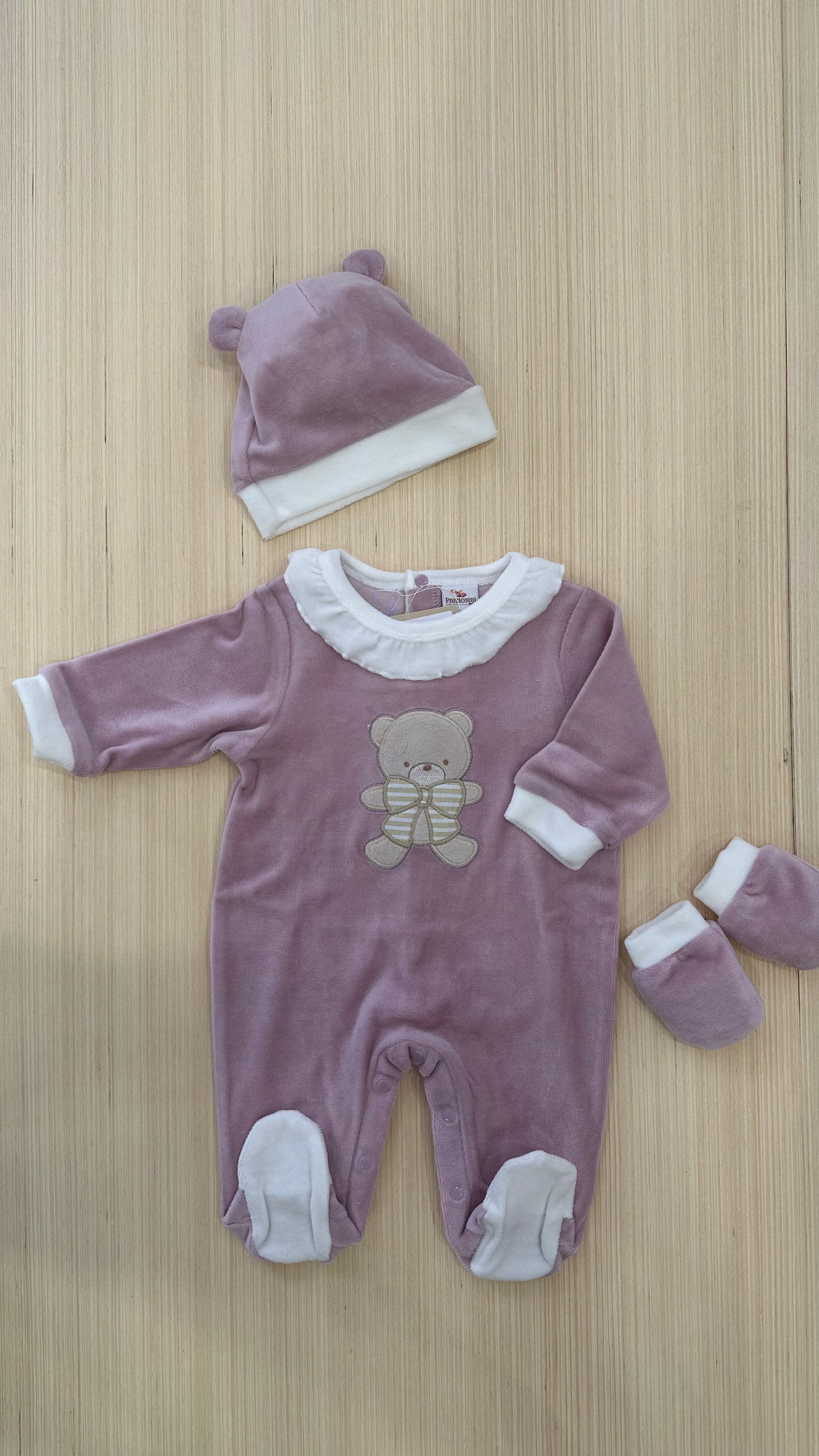 Set TUTINA+CAPPELLO+MUFFOLE - ROSA