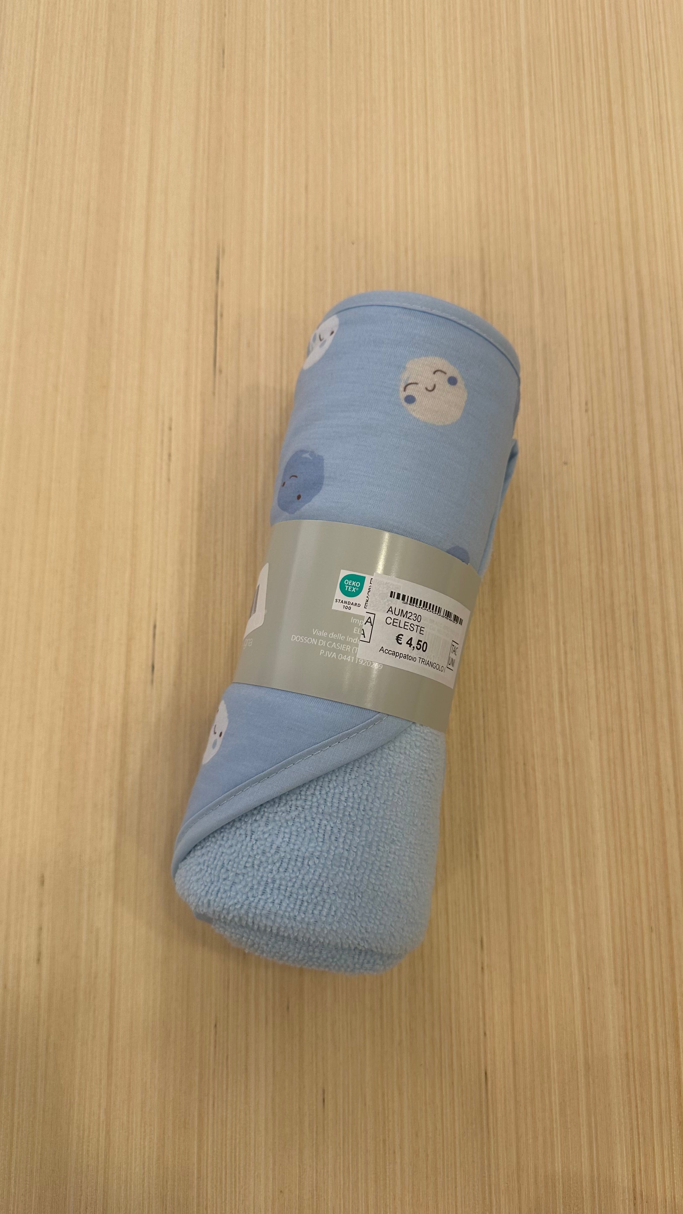 Accappatoio TRIANGOLO IDROSPUGNA CM 75x75 - CELESTE