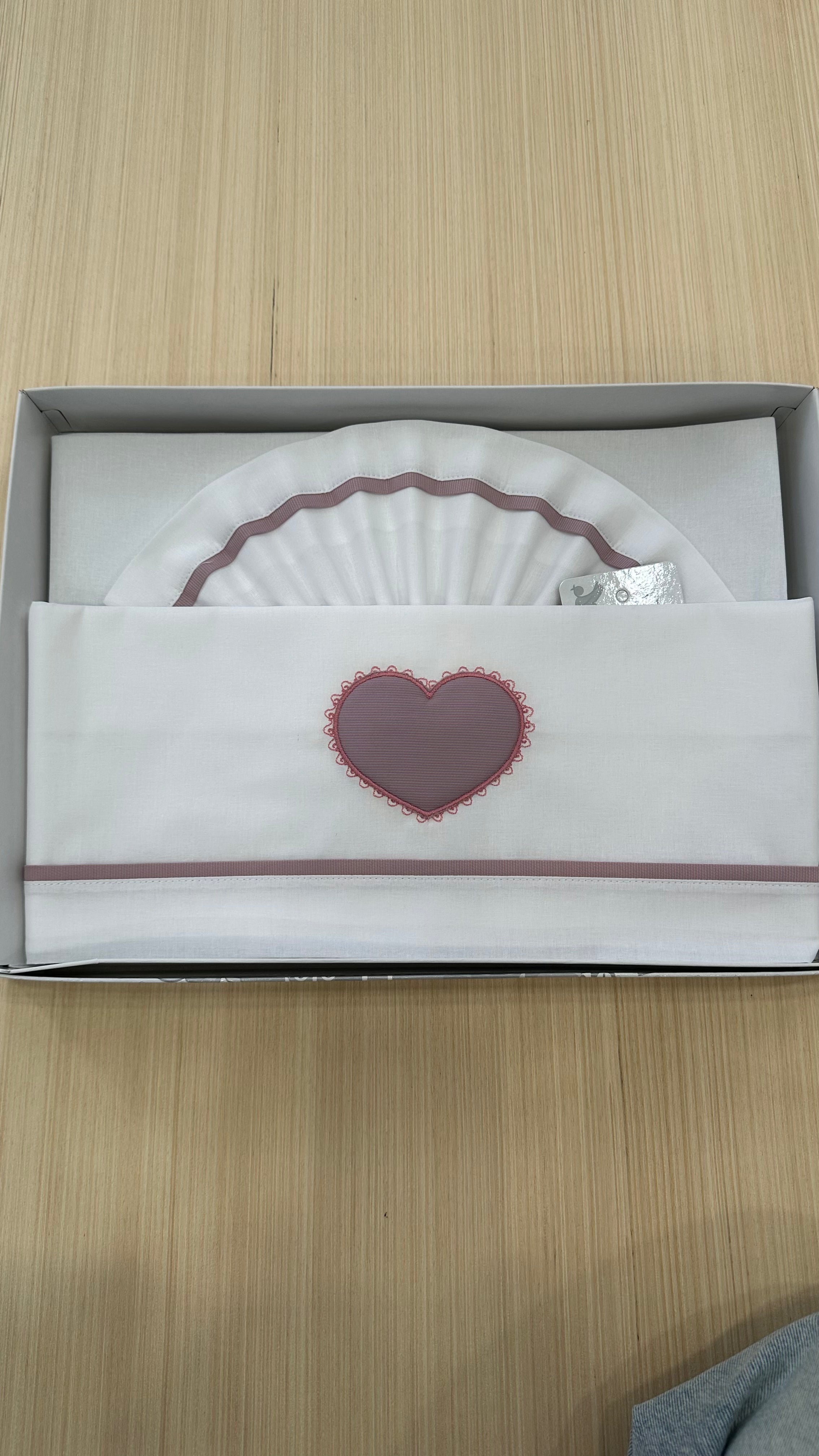 Set LENZUOLA CARROZZINA CUORE 90X120 - ROSA