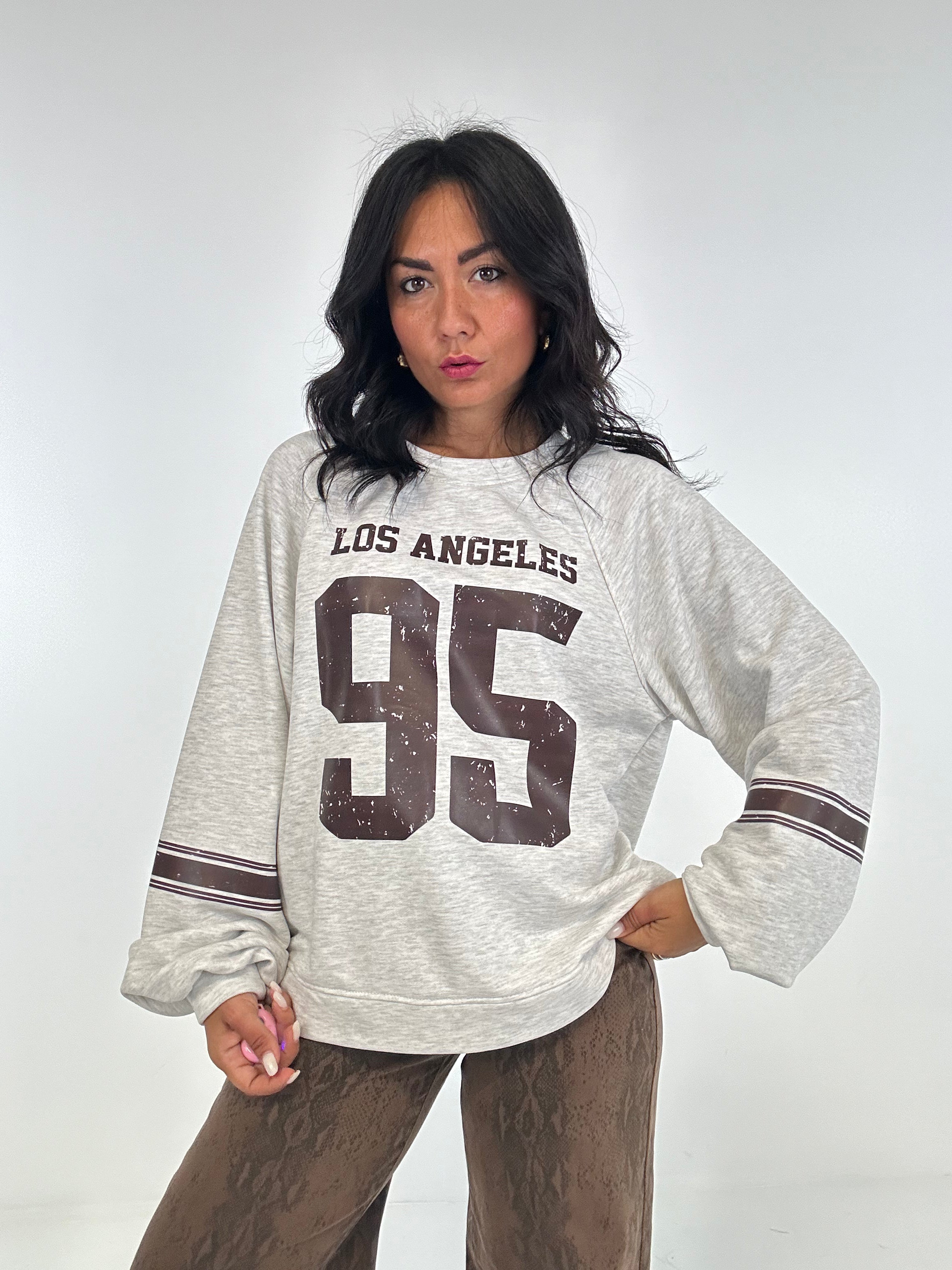 Felpa LOS ANGELES 95 - GRIGIO
