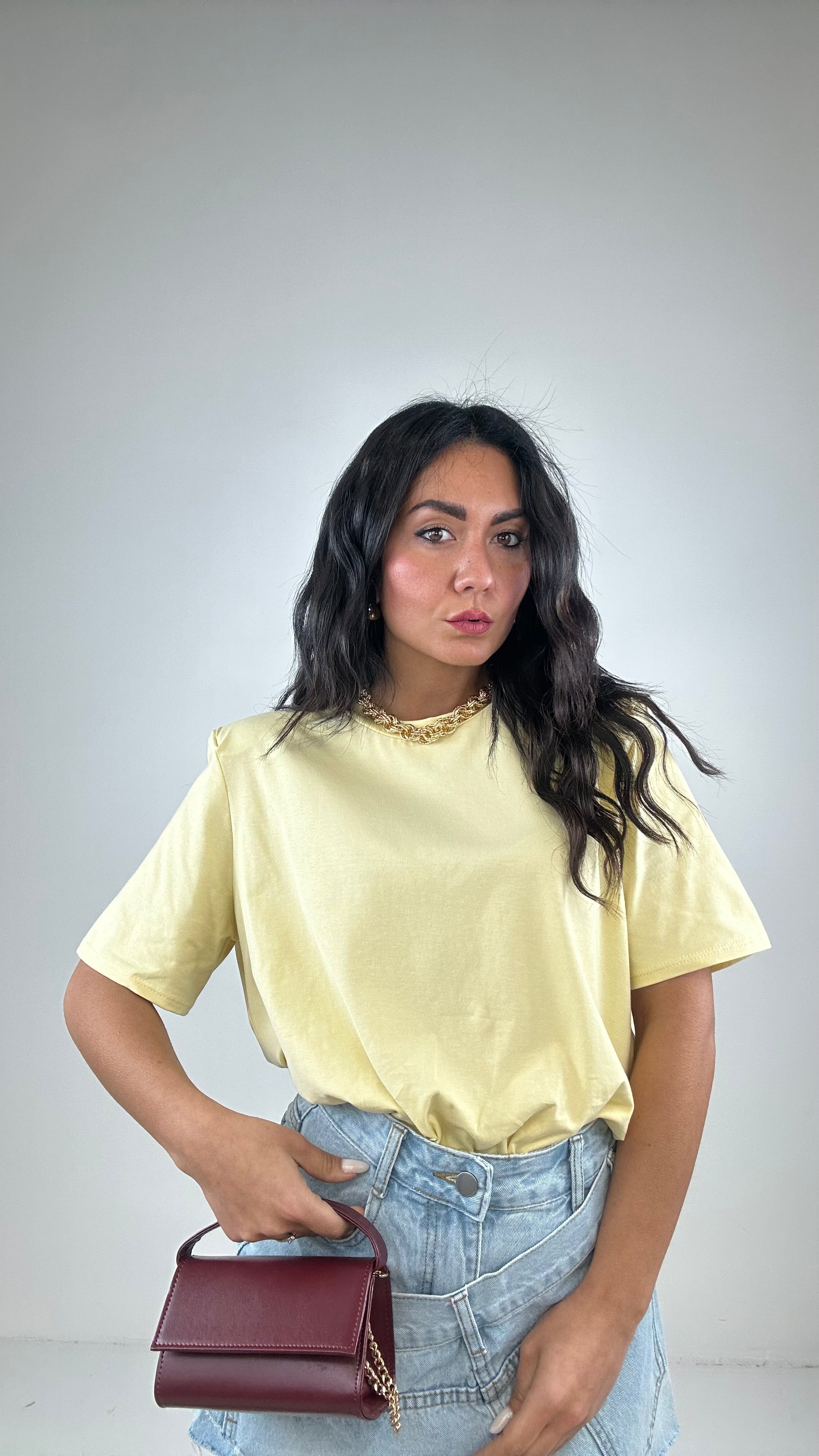 T-shirt SPALLINA BASICA - GIALLO